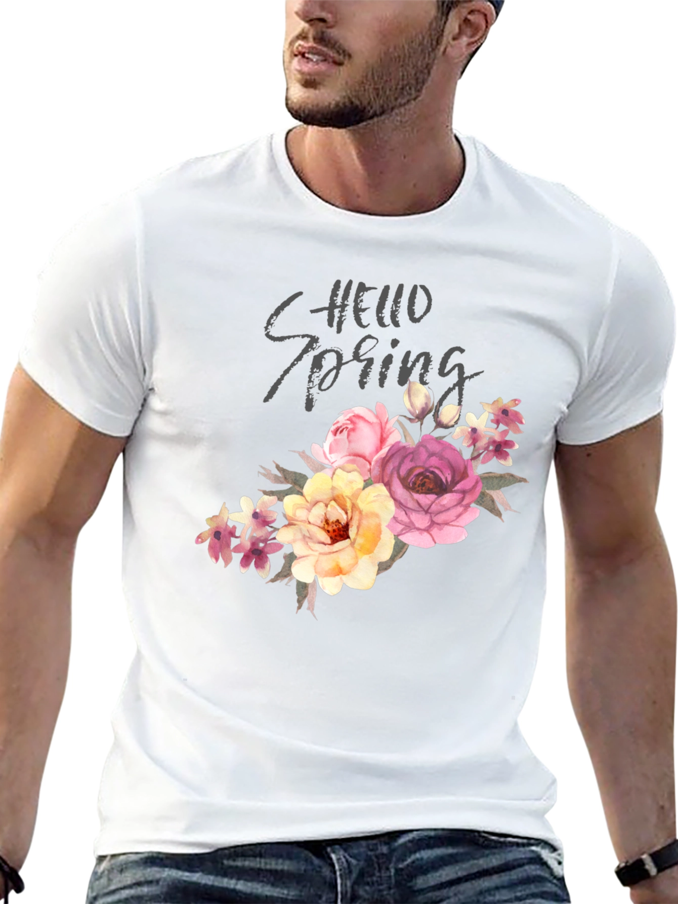 Hello Spring Floral Graphic Tee