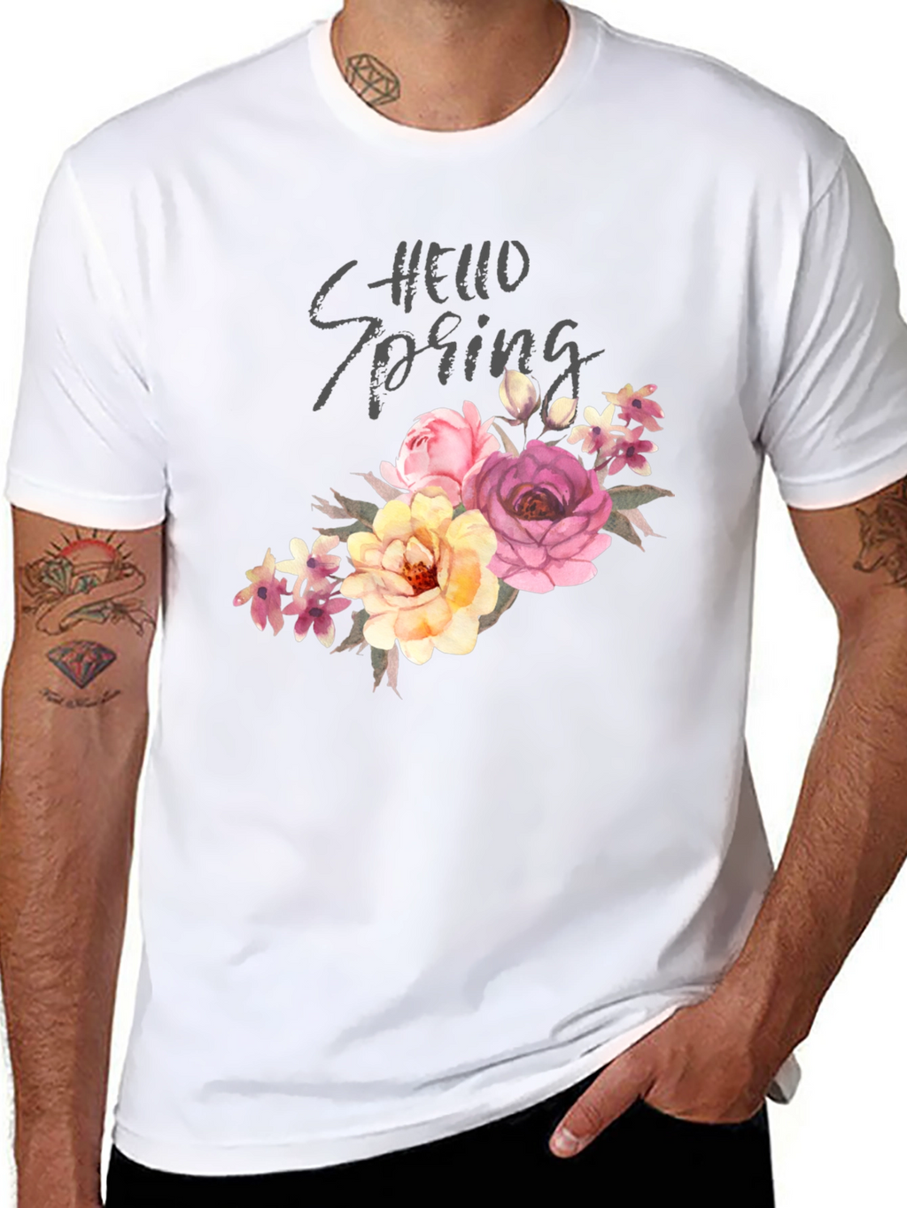 Hello Spring Floral Graphic Tee