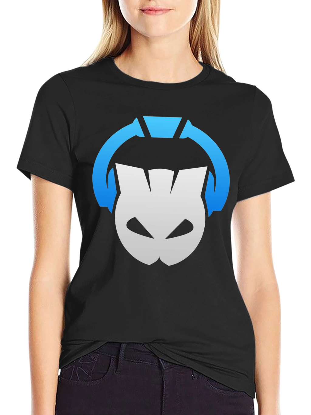 DJ Cat Headphones Black T-Shirt - Music Lover Tee
