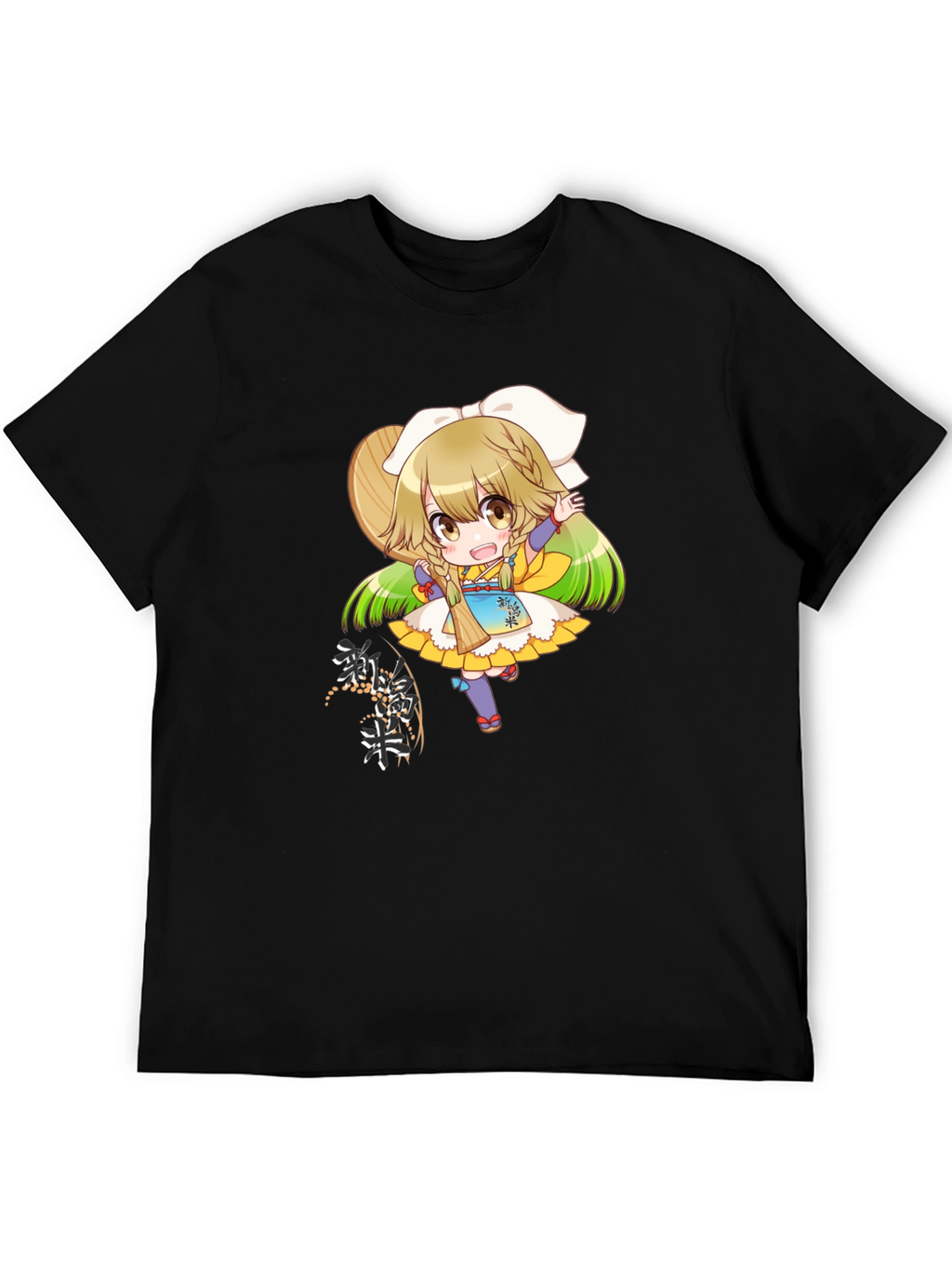 Anime Girl Graphic Tee - Black