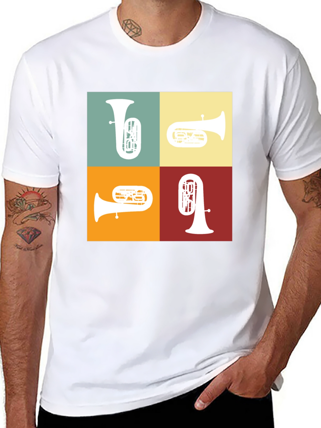 Tuba Quartet Graphic Tee - Music Lover Gift