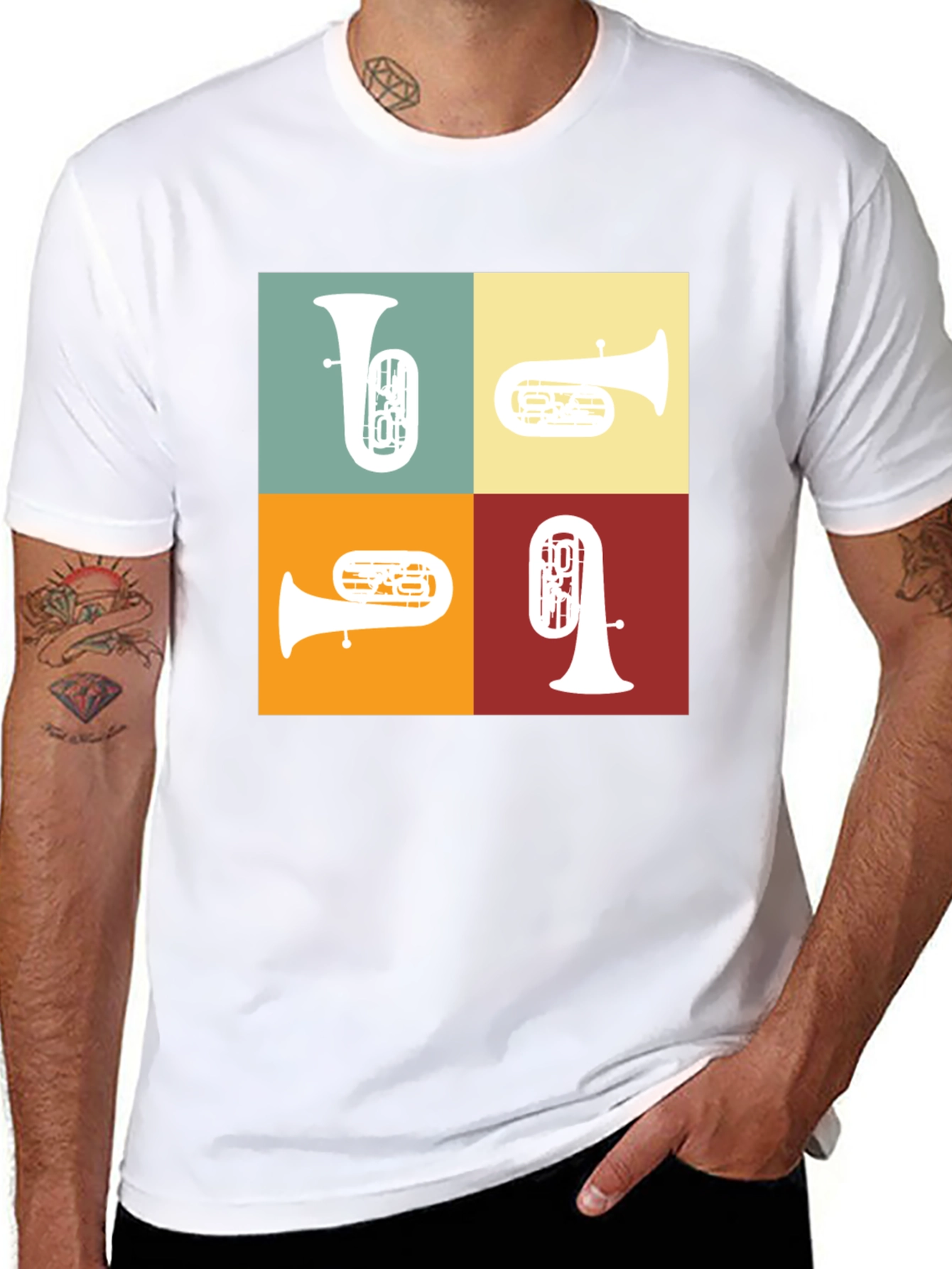 Tuba Quartet Graphic Tee - Music Lover Gift