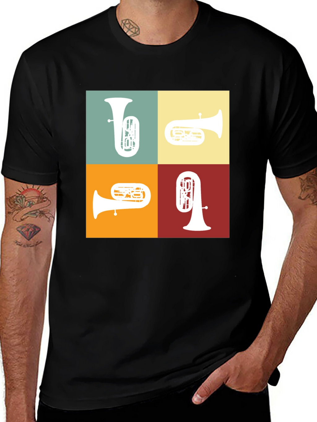 Tuba Quartet Graphic Tee - Music Lover Gift