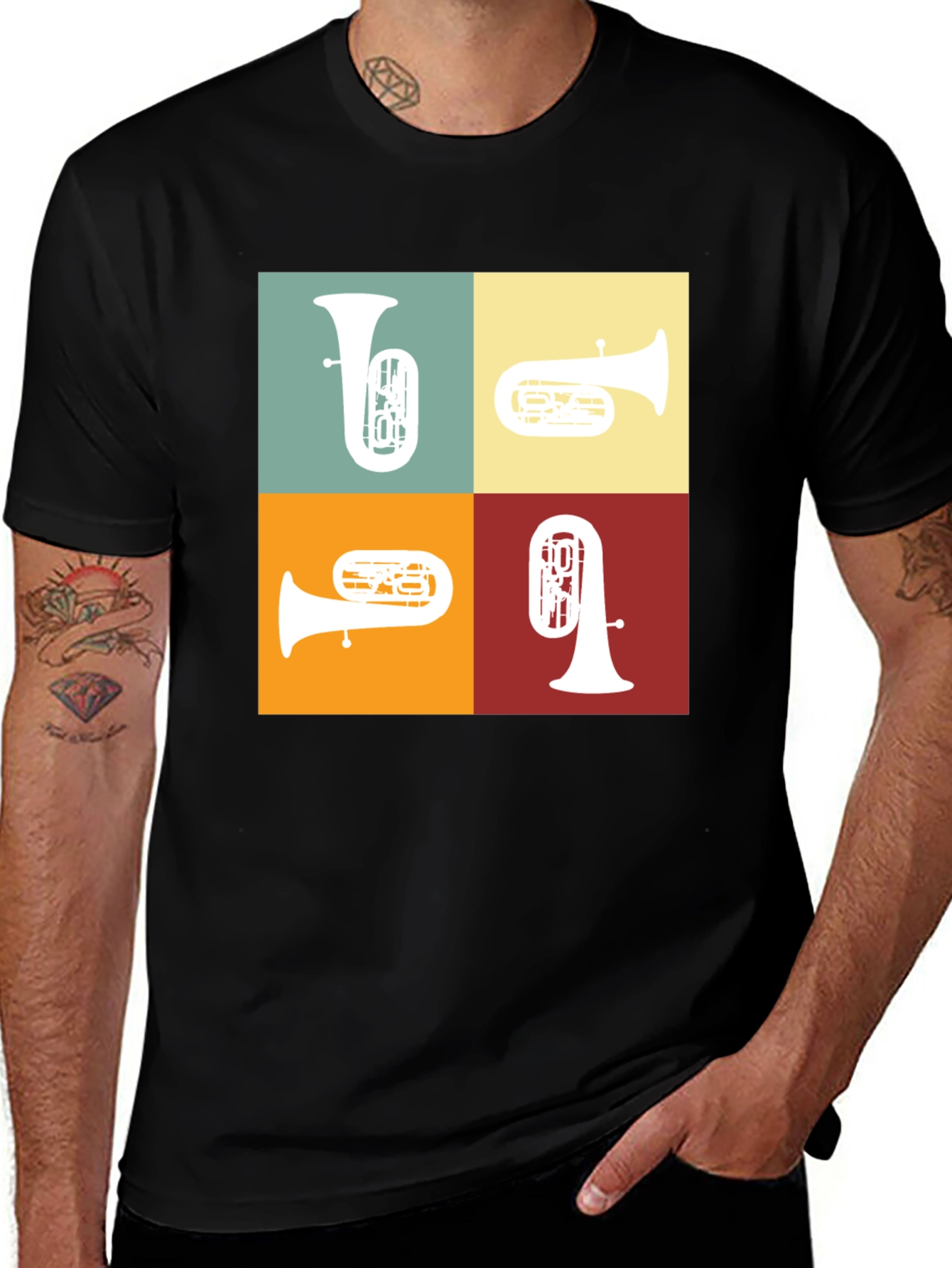 Tuba Quartet Graphic Tee - Music Lover Gift