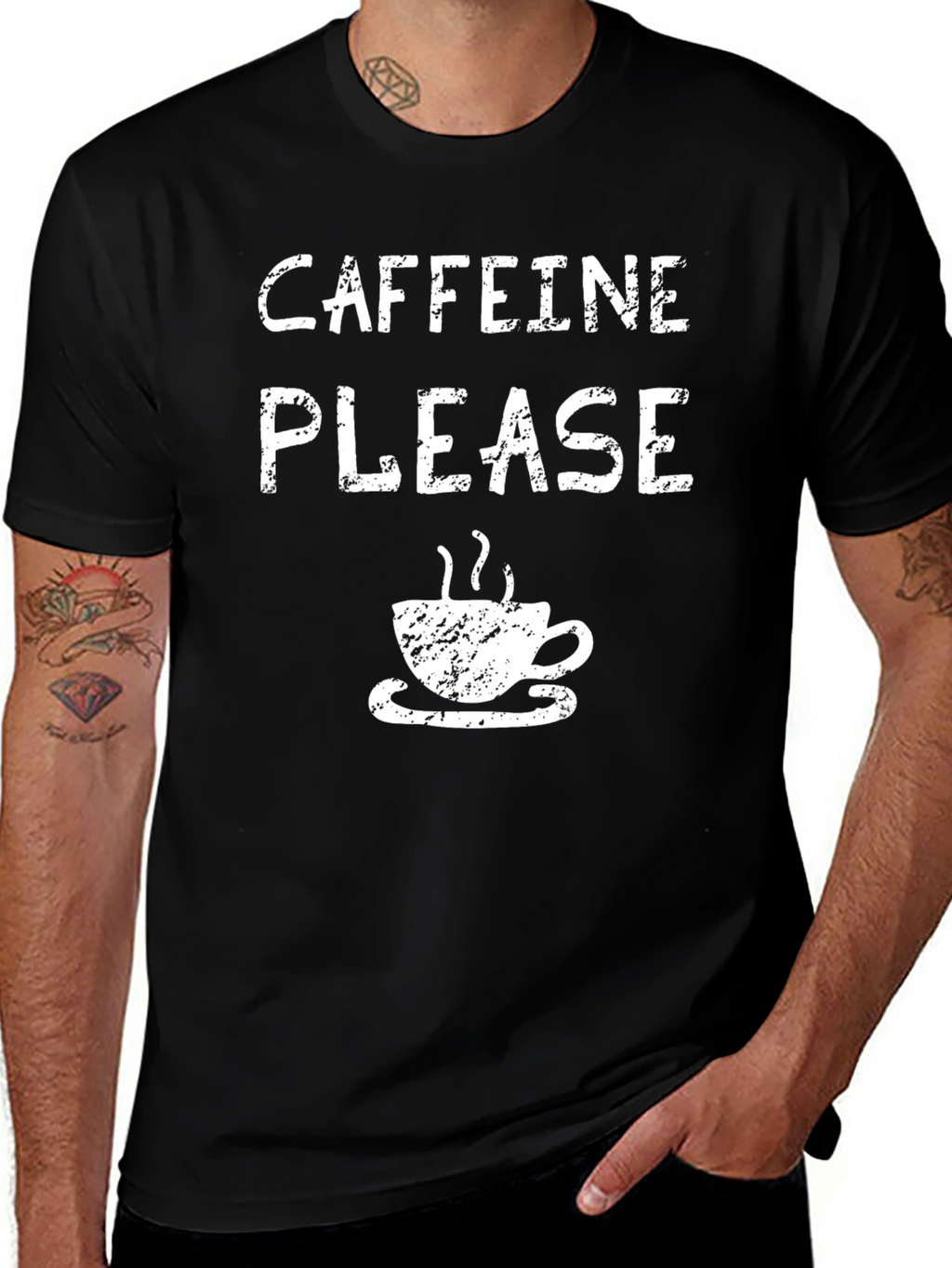 Caffeine Please T-Shirt - Coffee Lover Tee