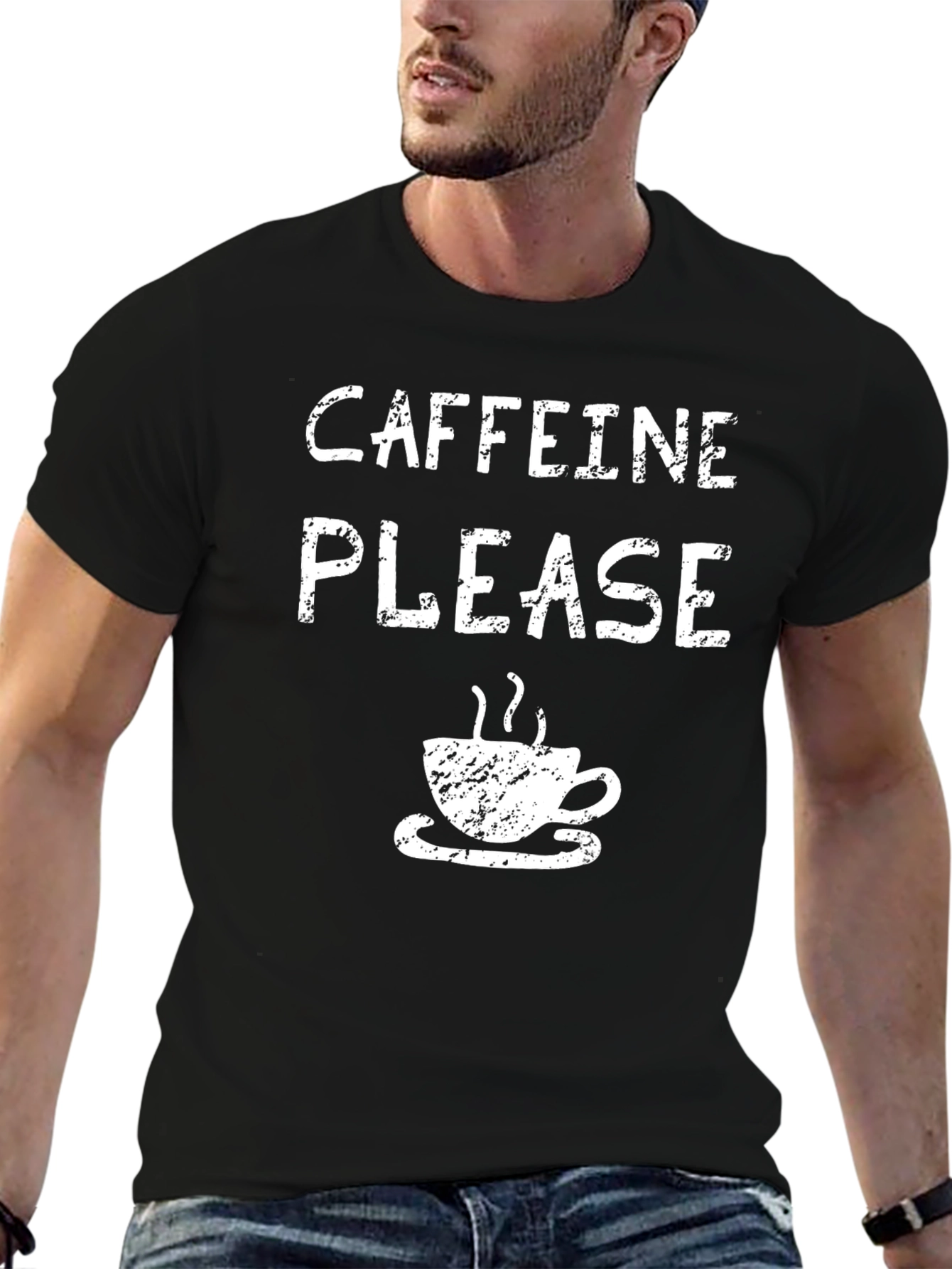 Caffeine Please T-Shirt - Coffee Lover Tee