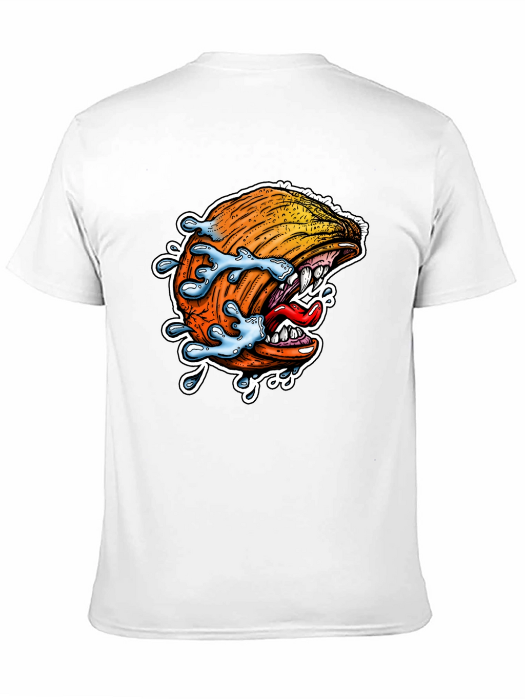 Mens Black Graphic Tee - Pumpkin Monster Bite