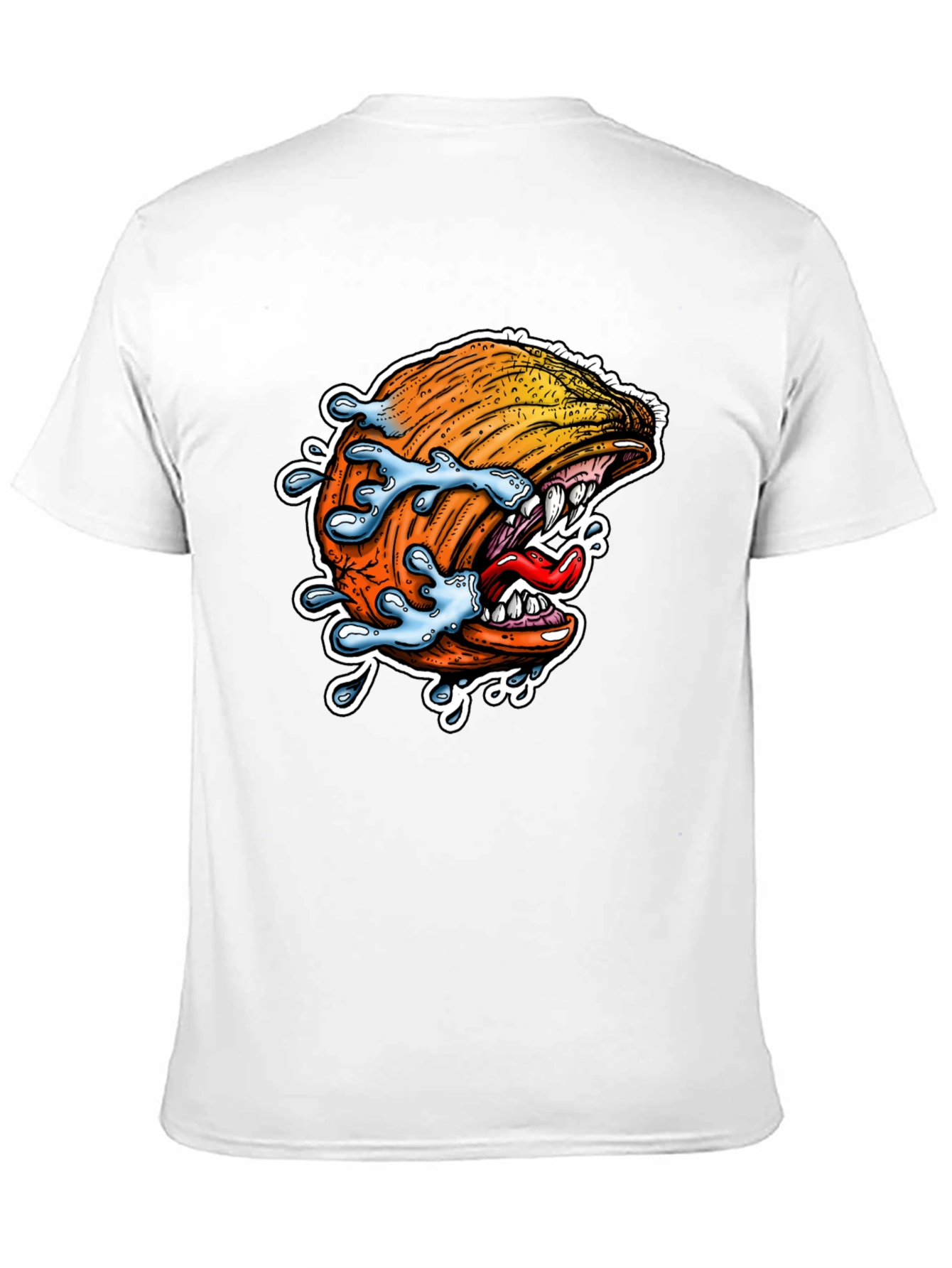 Mens Black Graphic Tee - Pumpkin Monster Bite