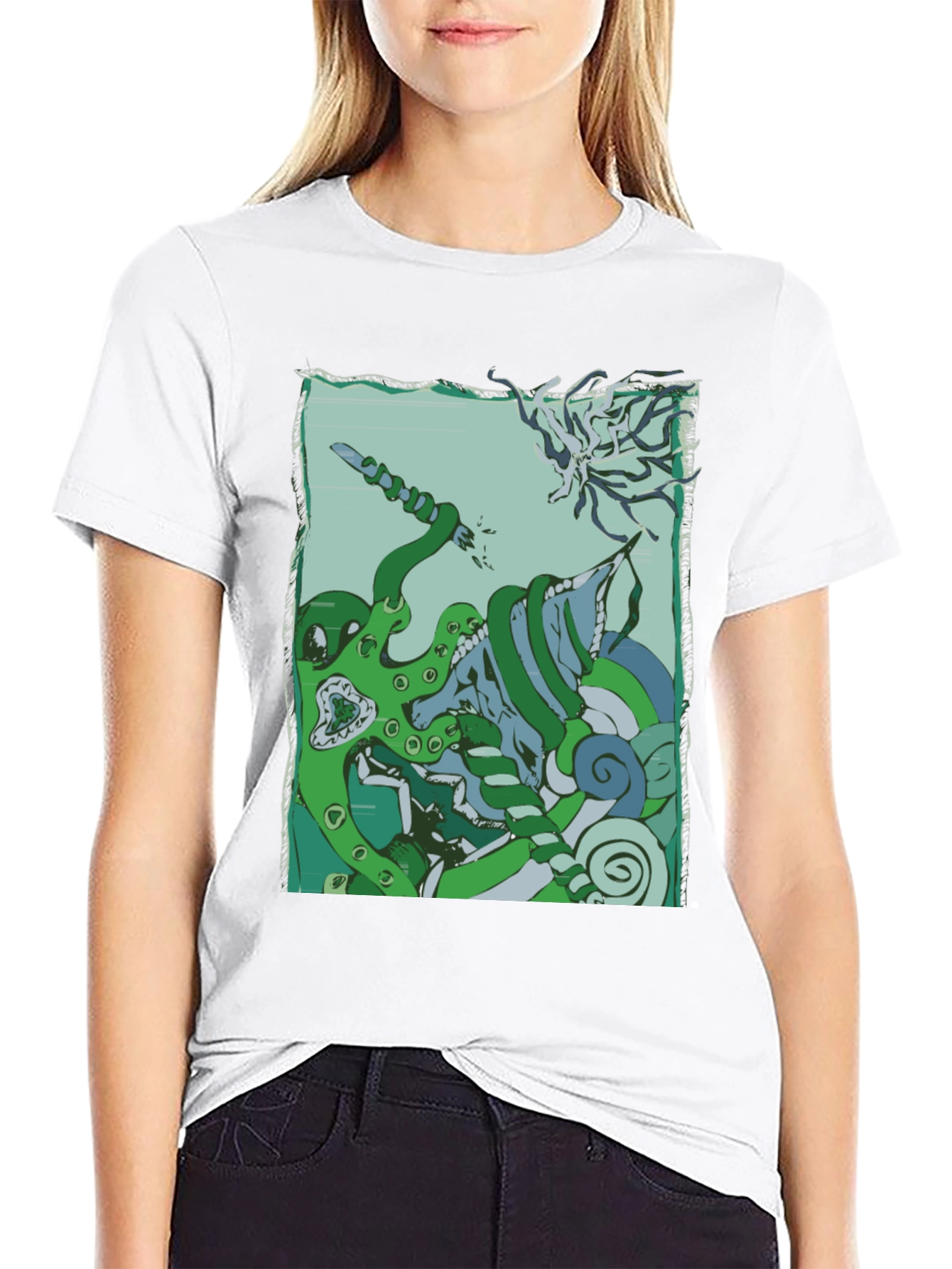 Kraken vs. Cthulhu Graphic Tee - Mythical Sea Battle