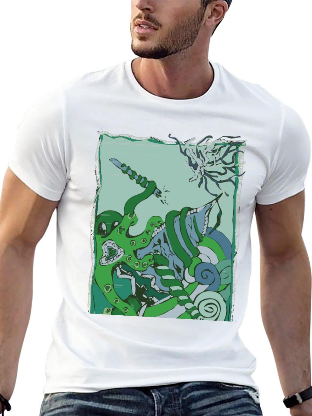 Kraken vs. Cthulhu Graphic Tee - Mythical Sea Battle