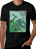 Kraken vs. Cthulhu Graphic Tee - Mythical Sea Battle