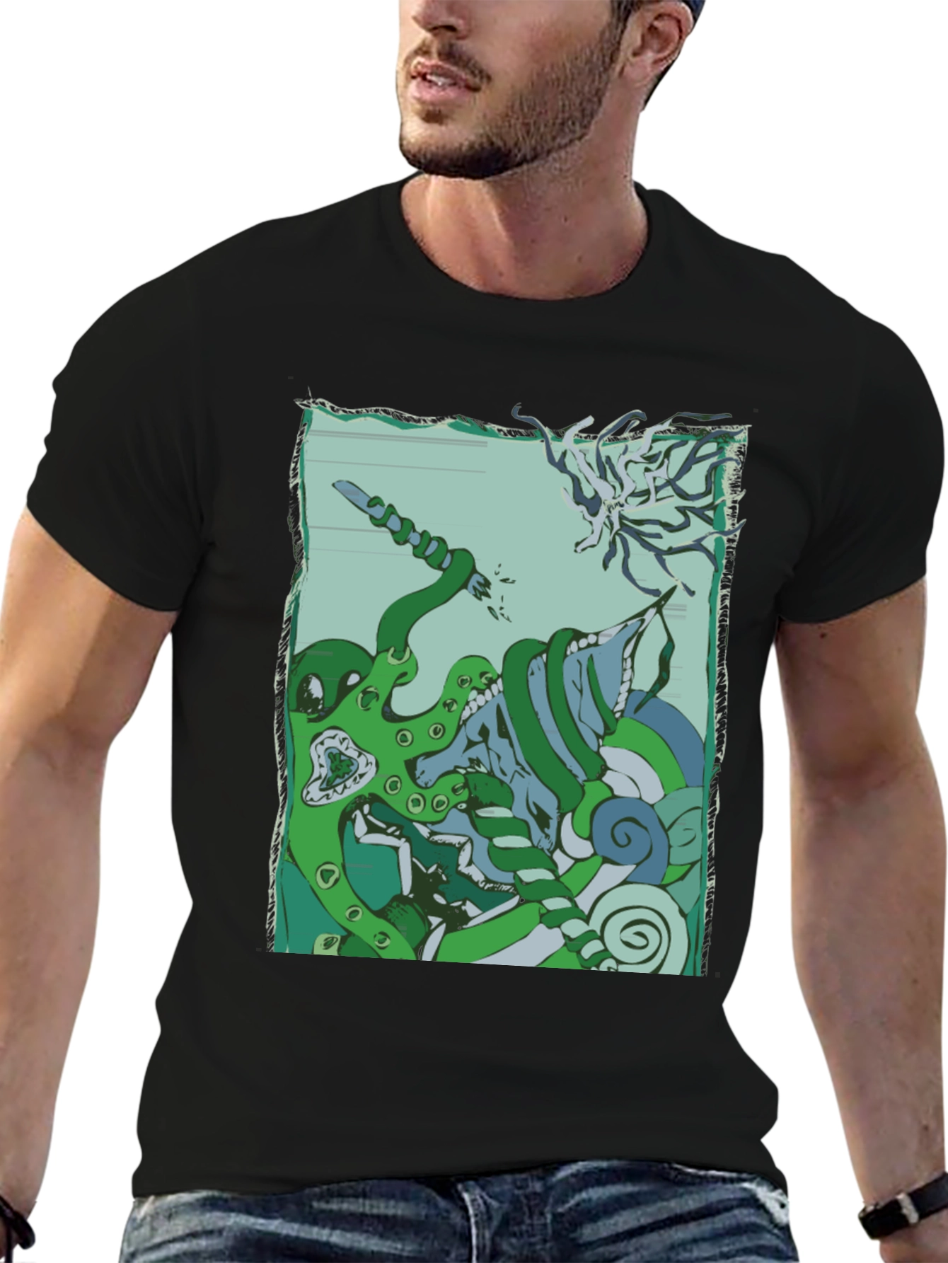 Kraken vs. Cthulhu Graphic Tee - Mythical Sea Battle