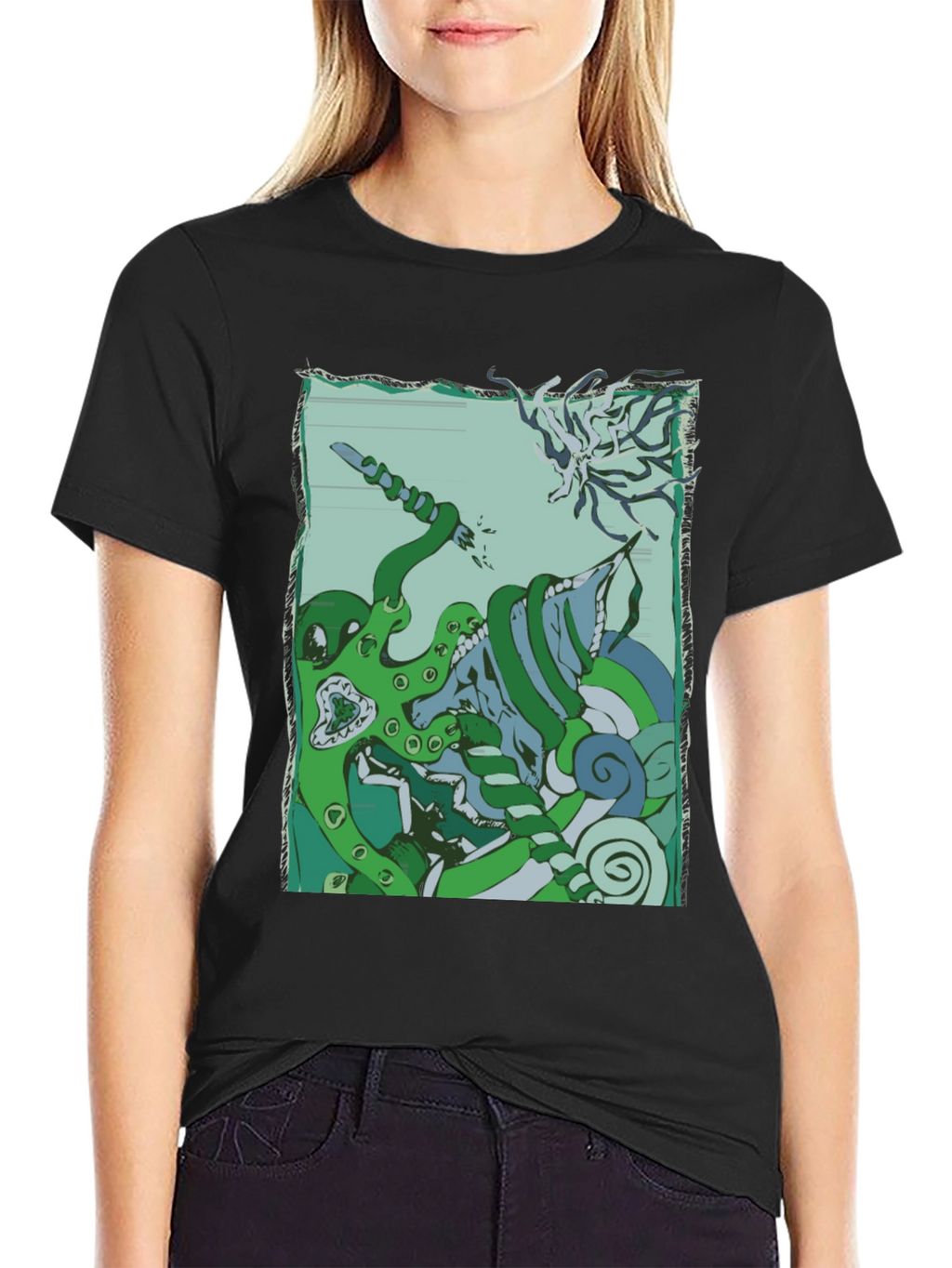 Kraken vs. Cthulhu Graphic Tee - Mythical Sea Battle