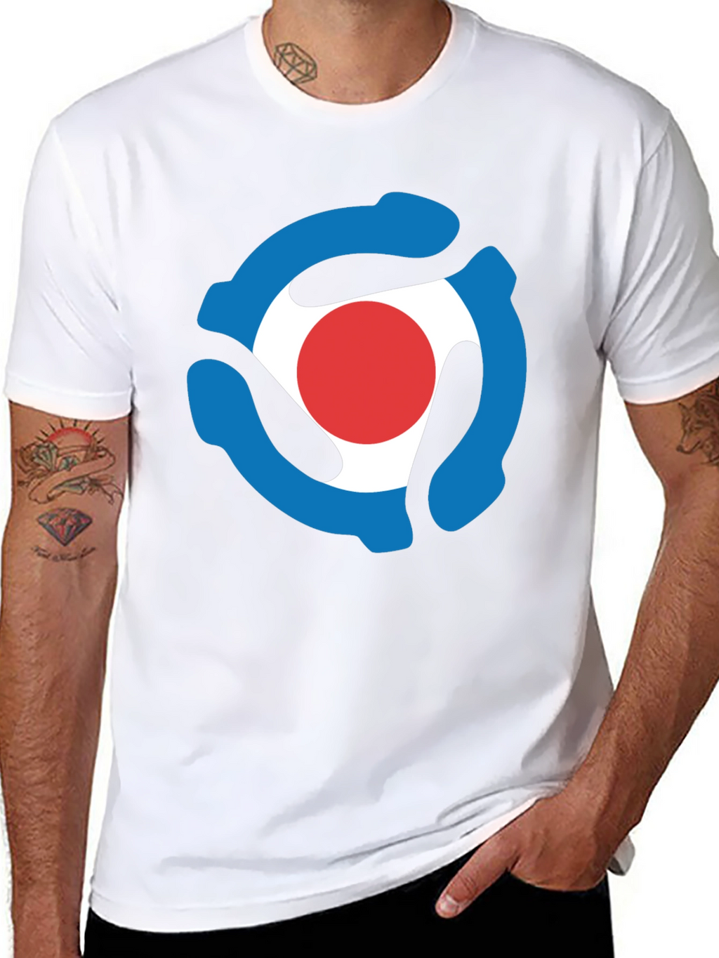Retro Record Adapter T-Shirt - Black