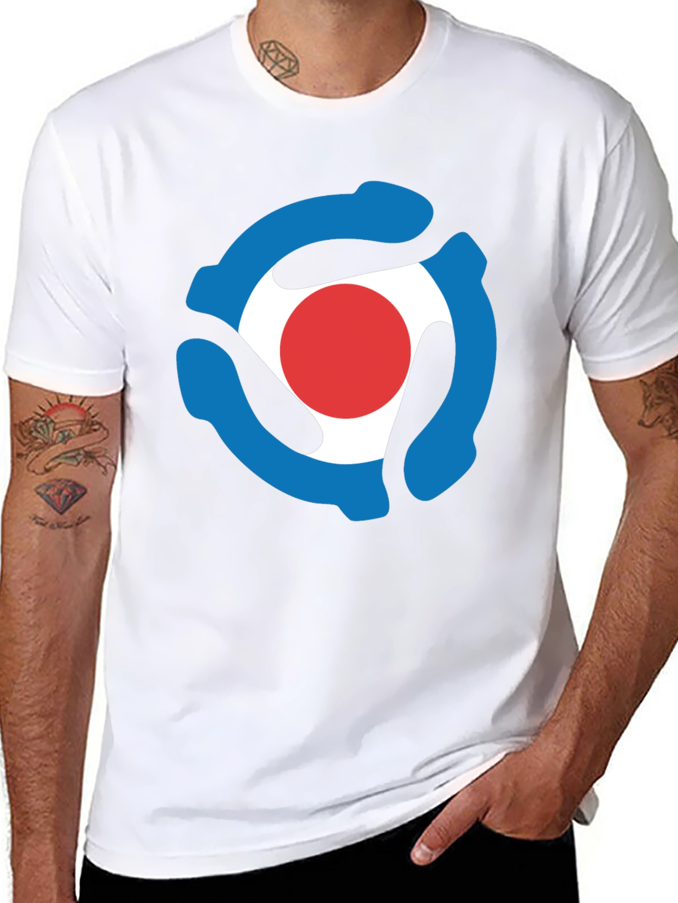 Retro Record Adapter T-Shirt - Black