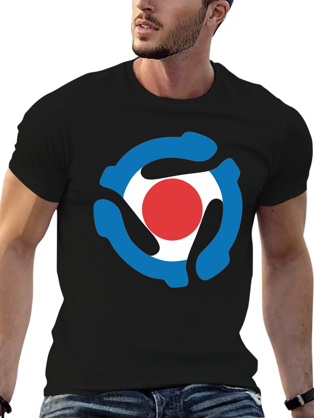 Retro Record Adapter T-Shirt - Black