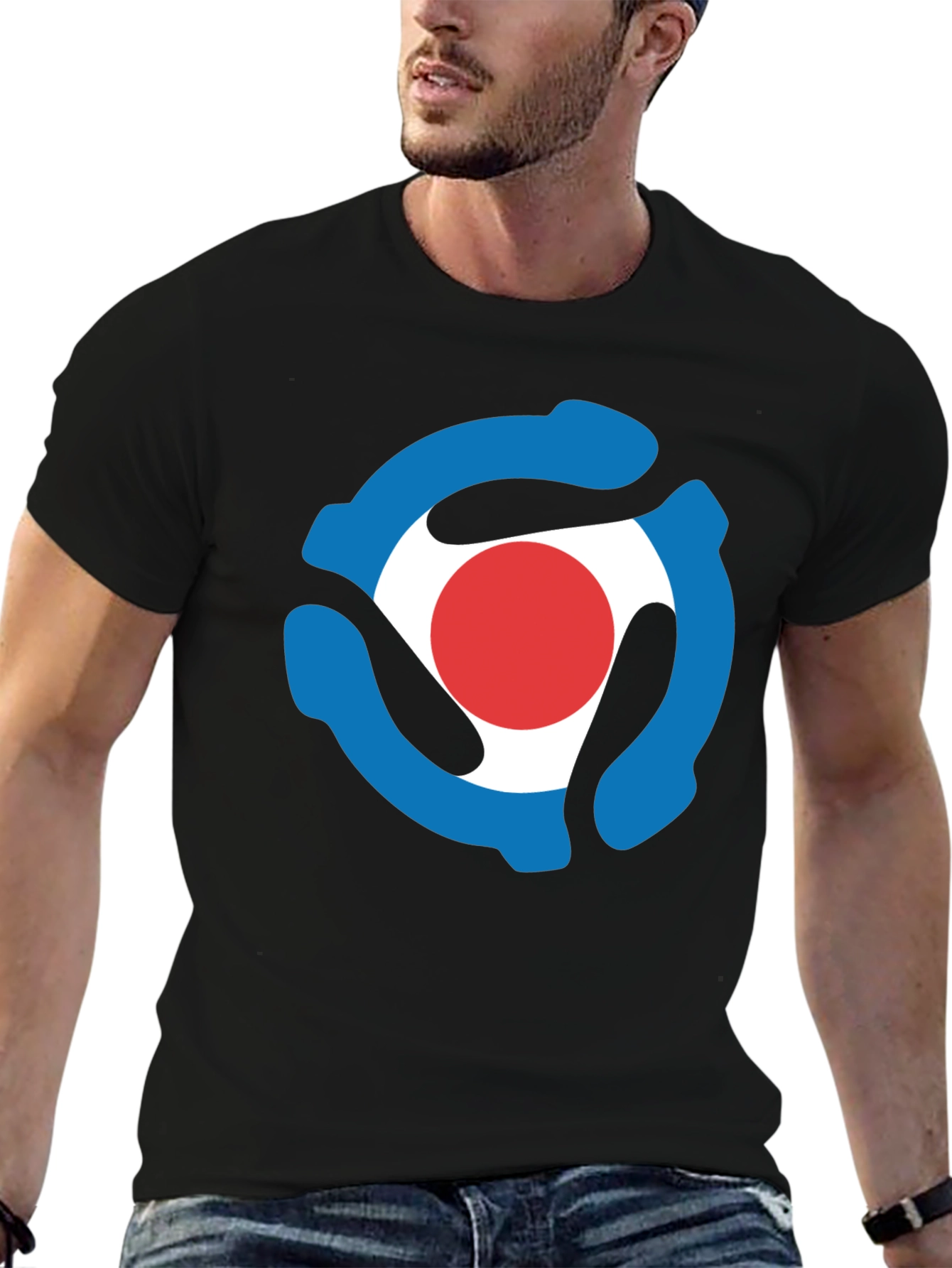 Retro Record Adapter T-Shirt - Black