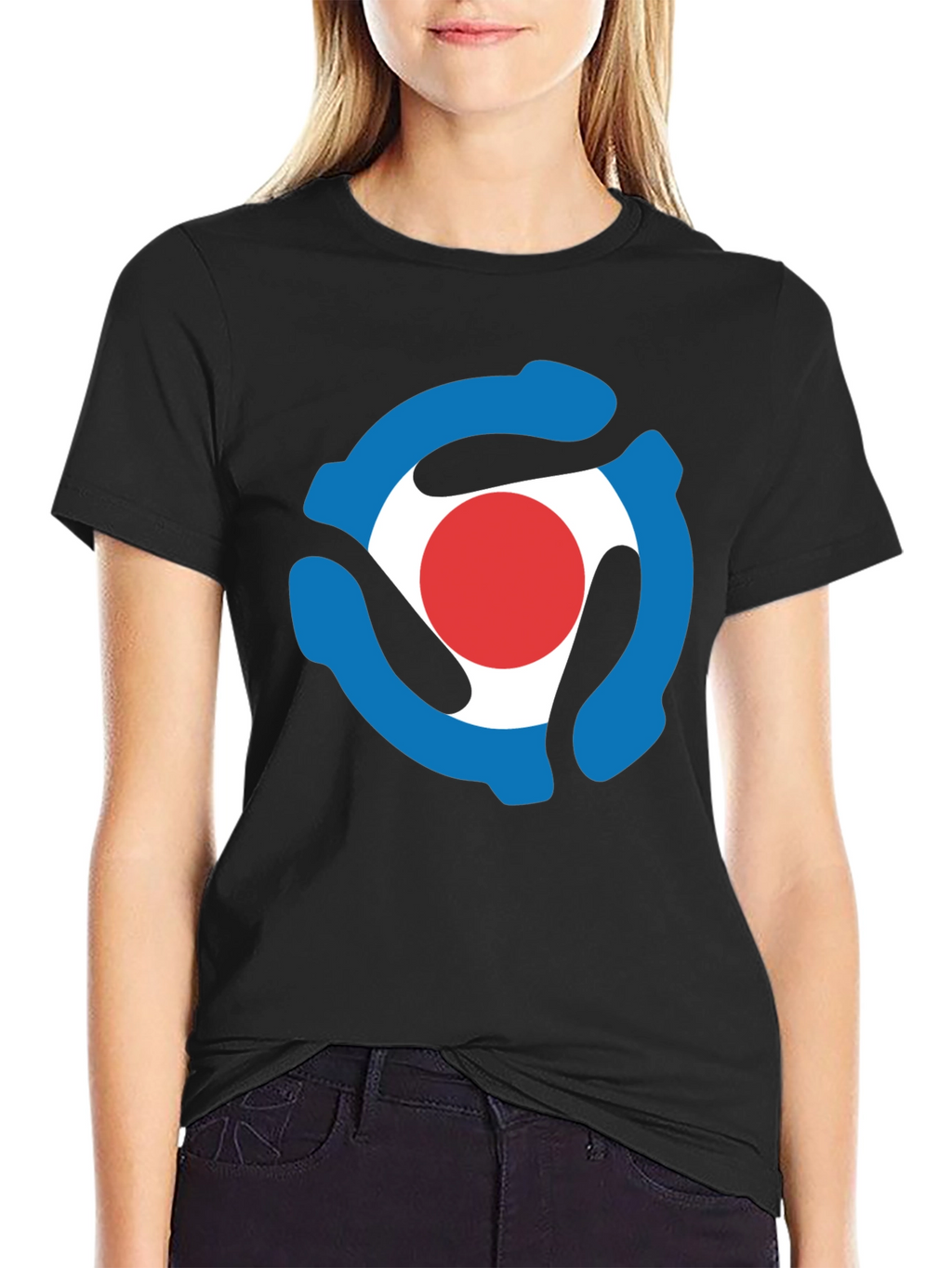 Retro Record Adapter T-Shirt - Black