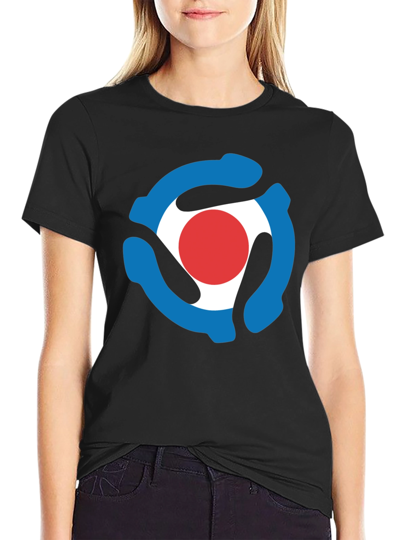 Retro Record Adapter T-Shirt - Black