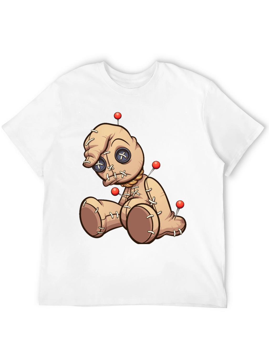 Voodoo Doll Graphic Print T-Shirt - Black