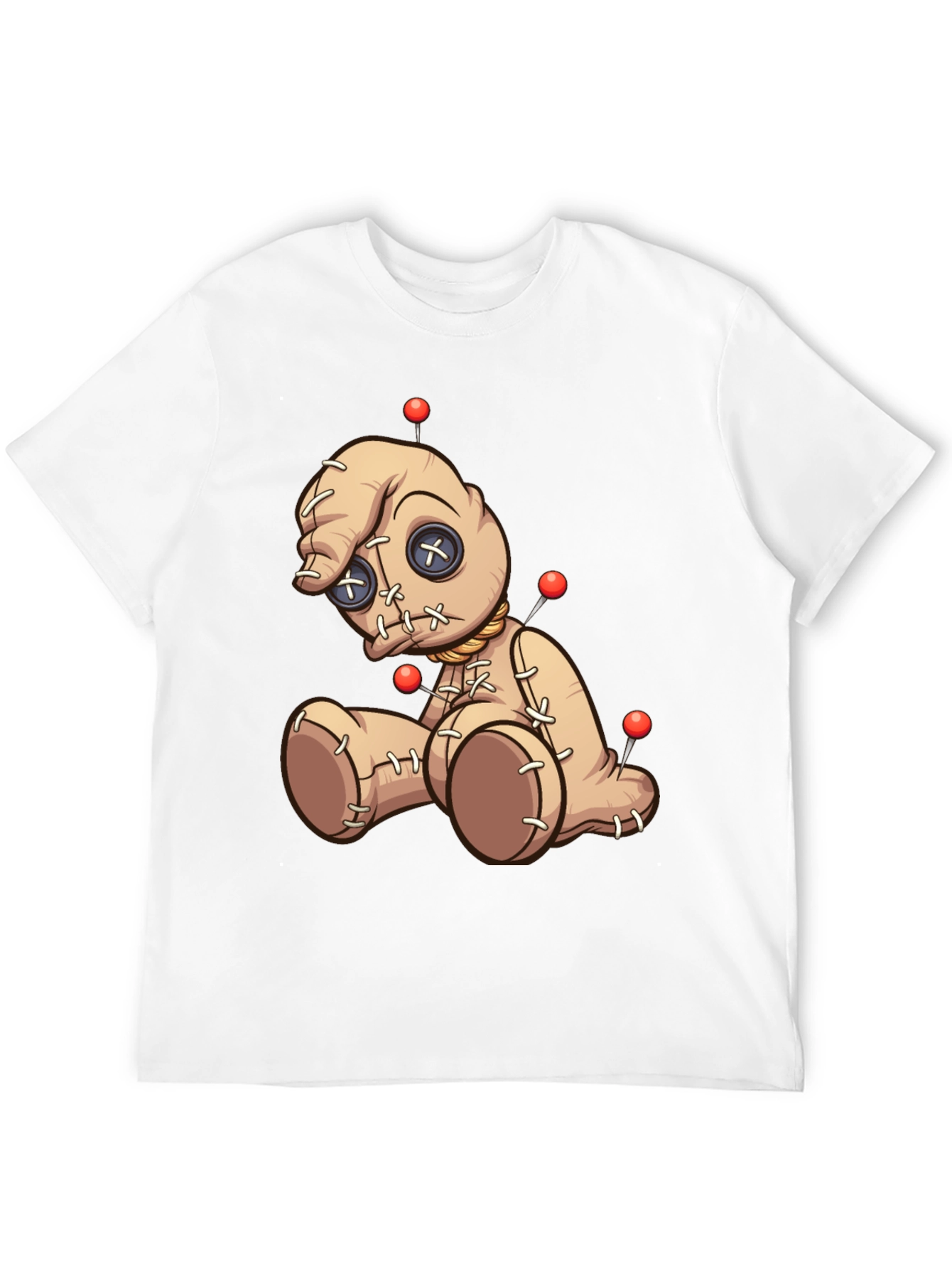 Voodoo Doll Graphic Print T-Shirt - Black