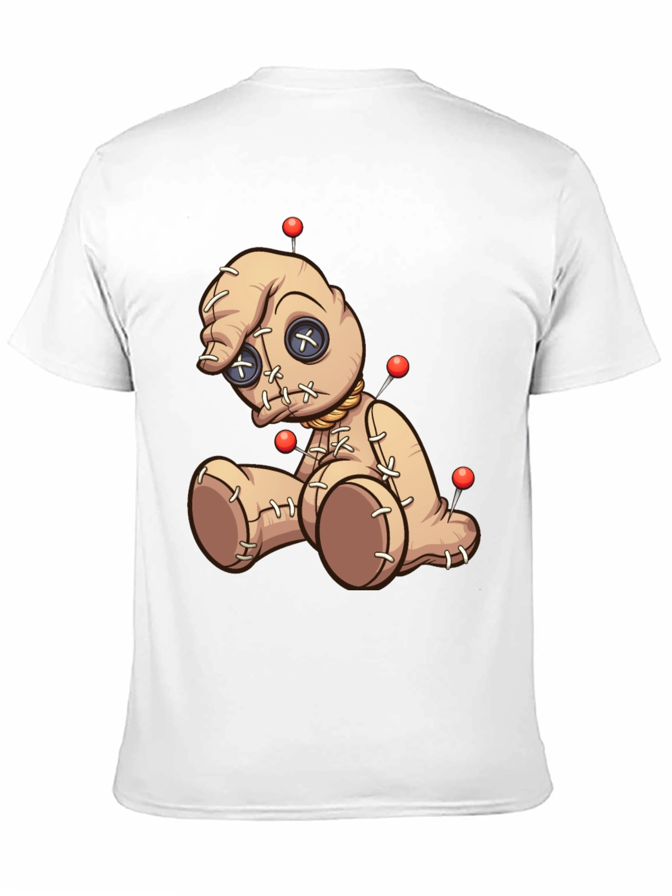 Voodoo Doll Graphic Print T-Shirt - Black