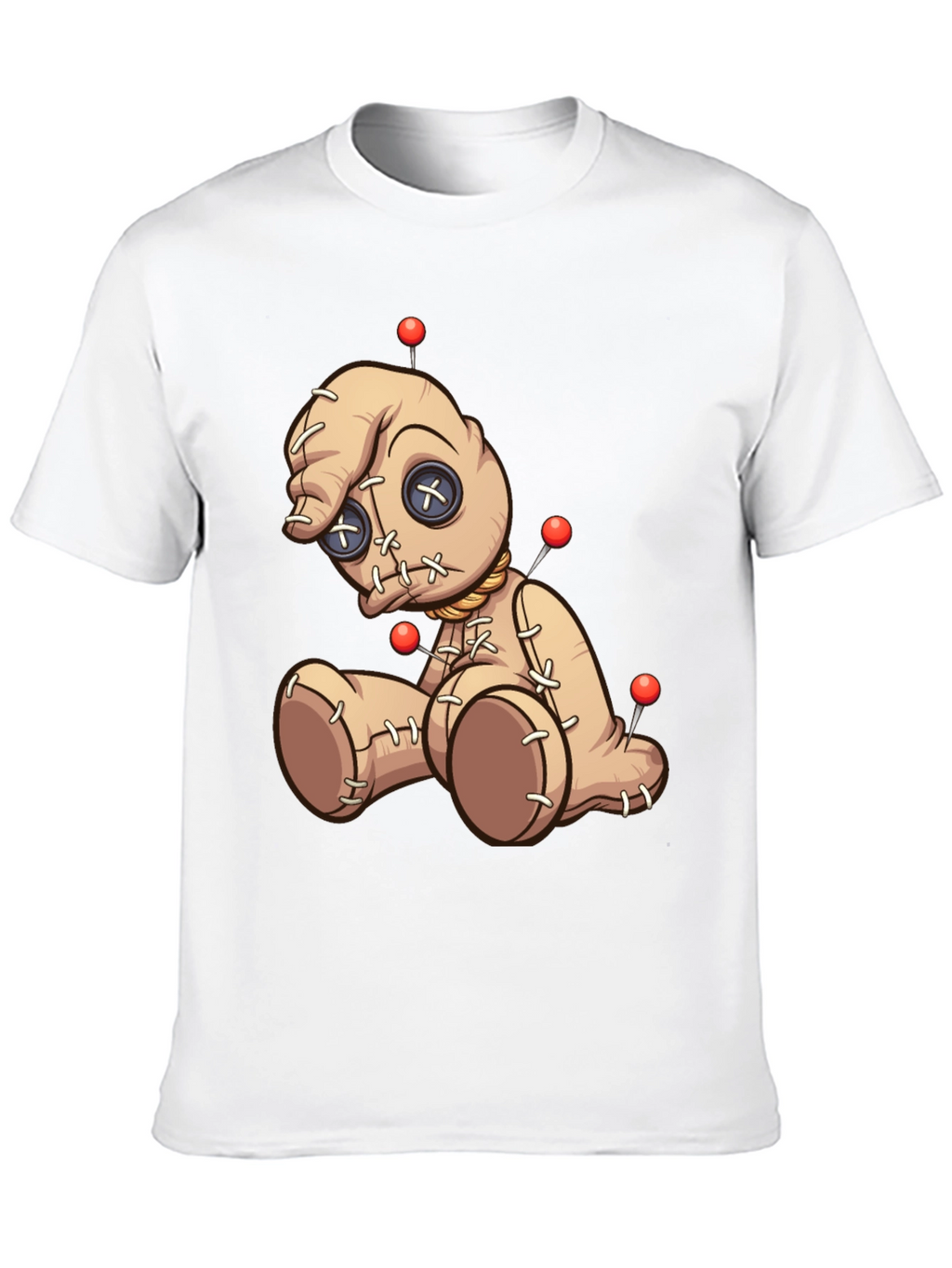 Voodoo Doll Graphic Print T-Shirt - Black