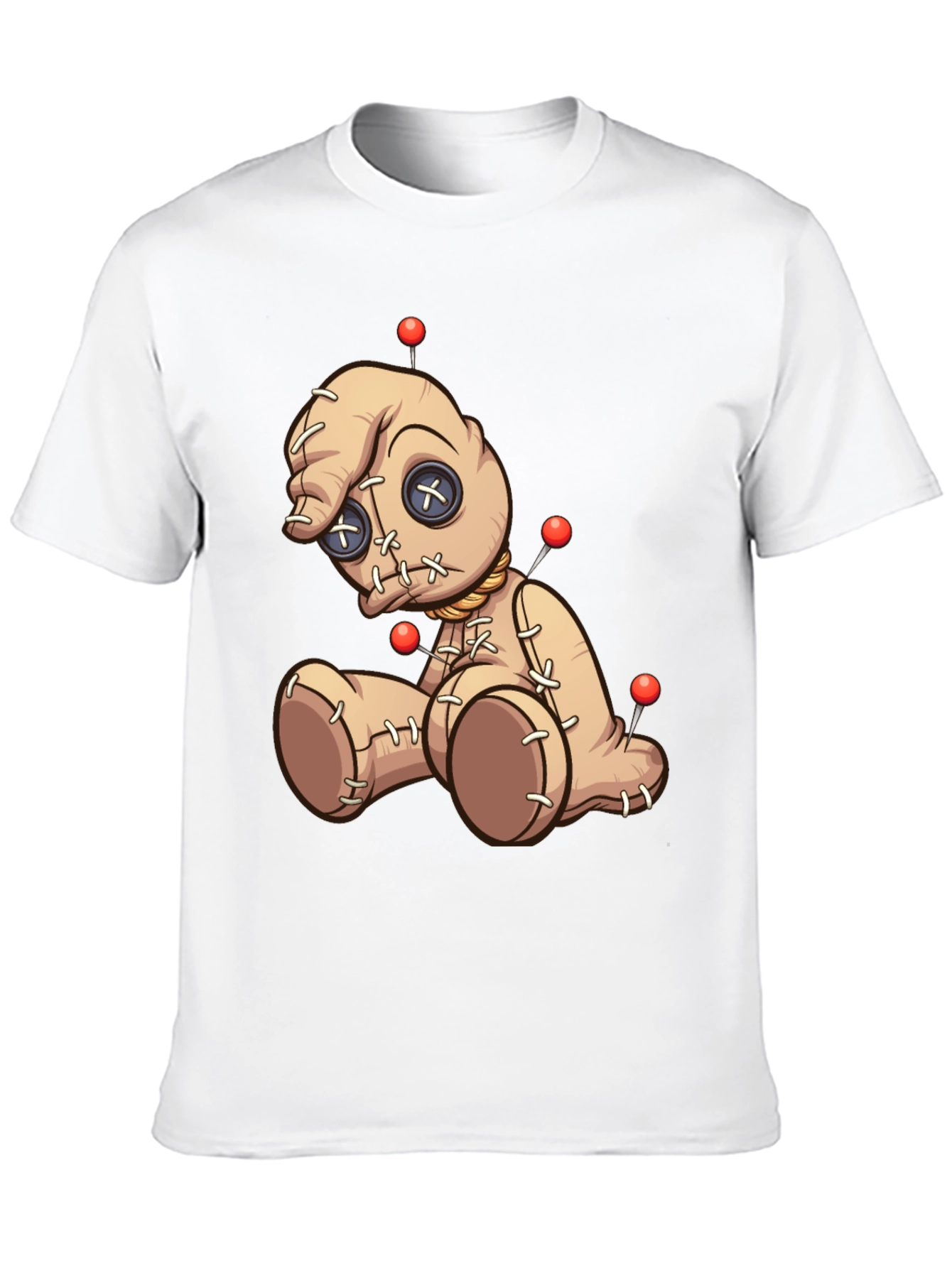 Voodoo Doll Graphic Print T-Shirt - Black