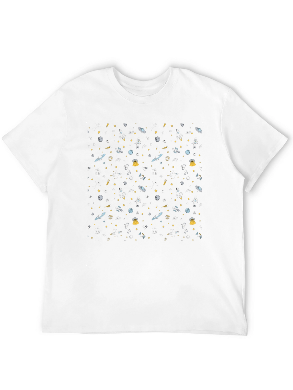 Galaxy Print Black T-Shirt - Cosmic Style