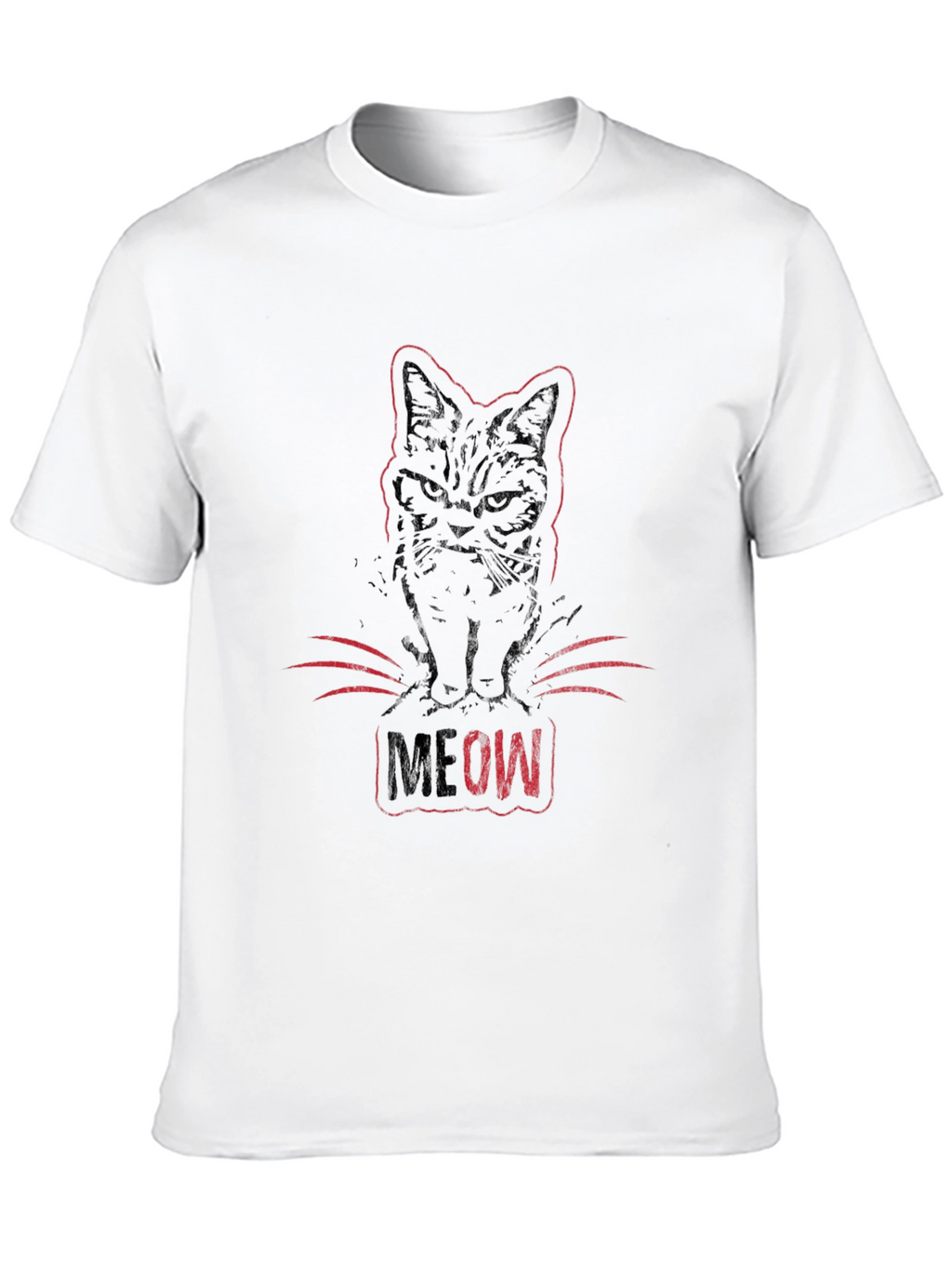 Meow Cat Graphic Tee - Black