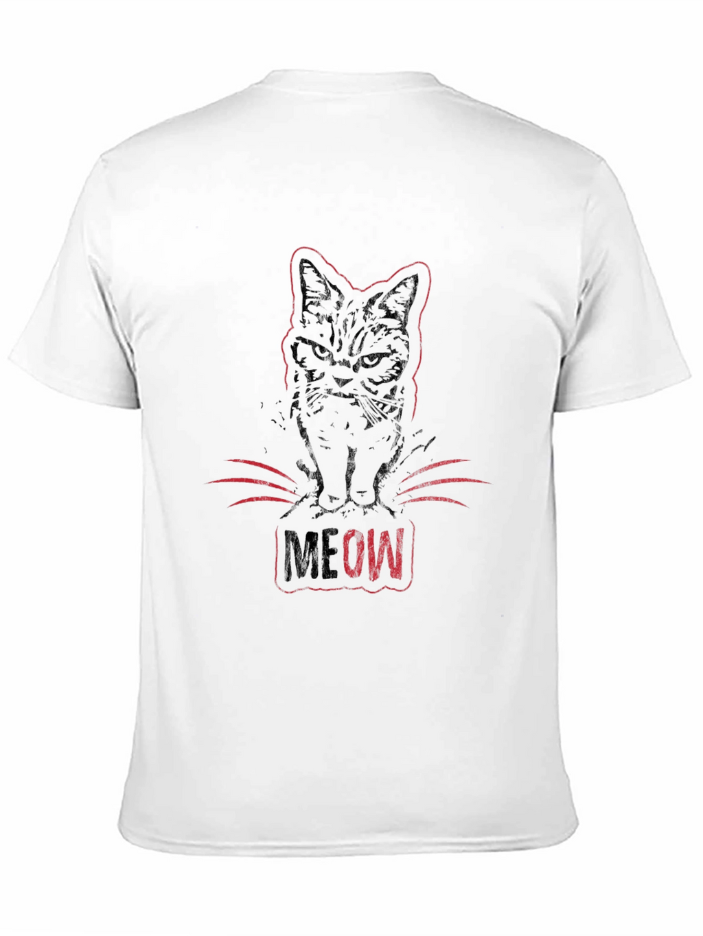 Meow Cat Graphic Tee - Black