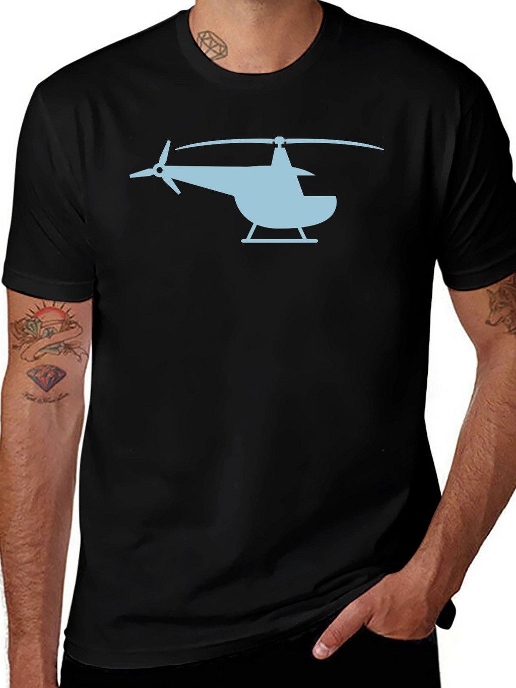 Helicopter Graphic Tee - Cool Aviation Shirt