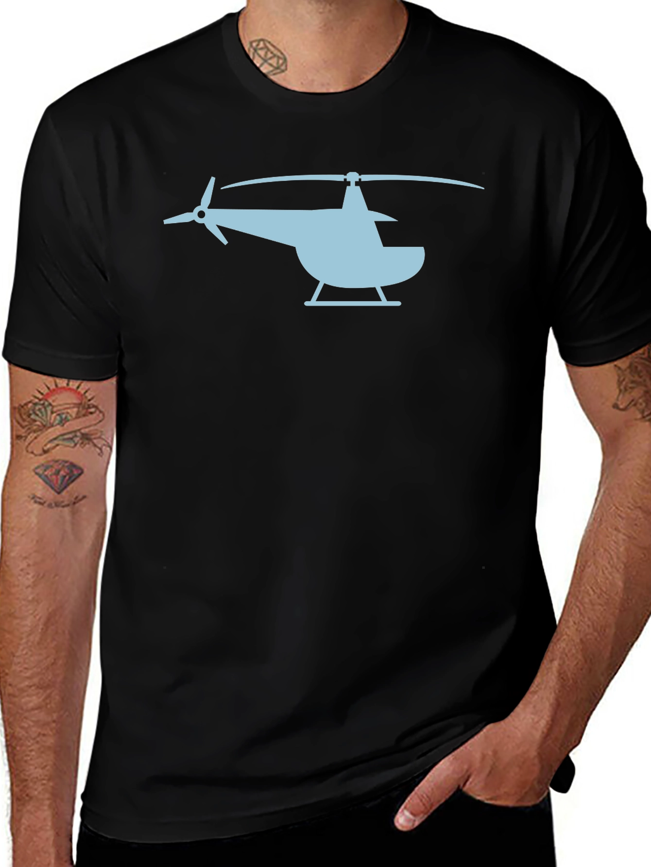 Helicopter Graphic Tee - Cool Aviation Shirt
