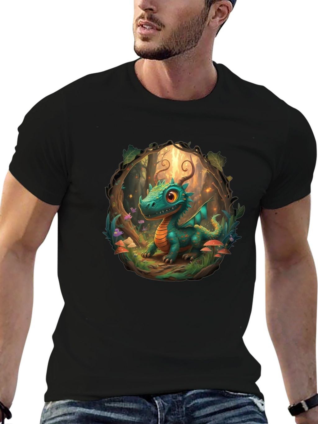 Dragon Forest T-Shirt - Cartoon Style