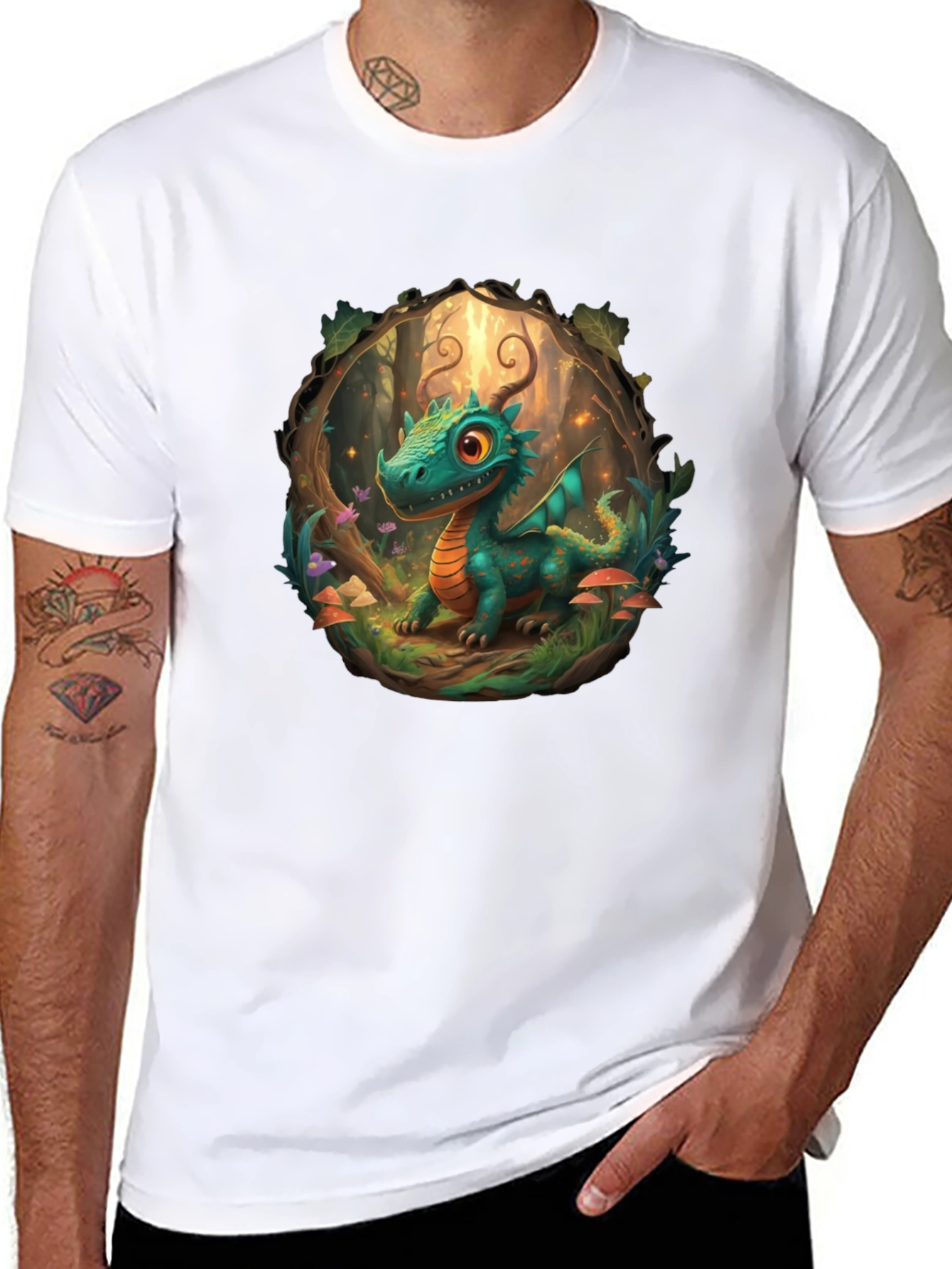 Dragon Forest T-Shirt - Cartoon Style