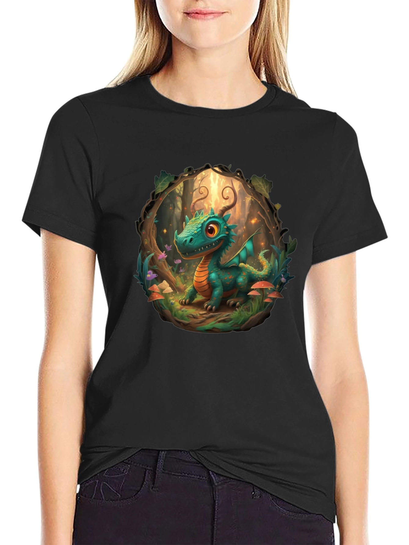 Dragon Forest T-Shirt - Cartoon Style