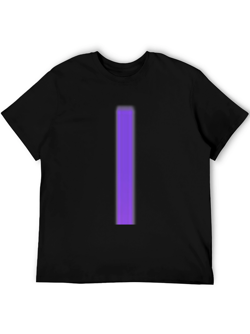Mens Black T-Shirt with Purple Stripe