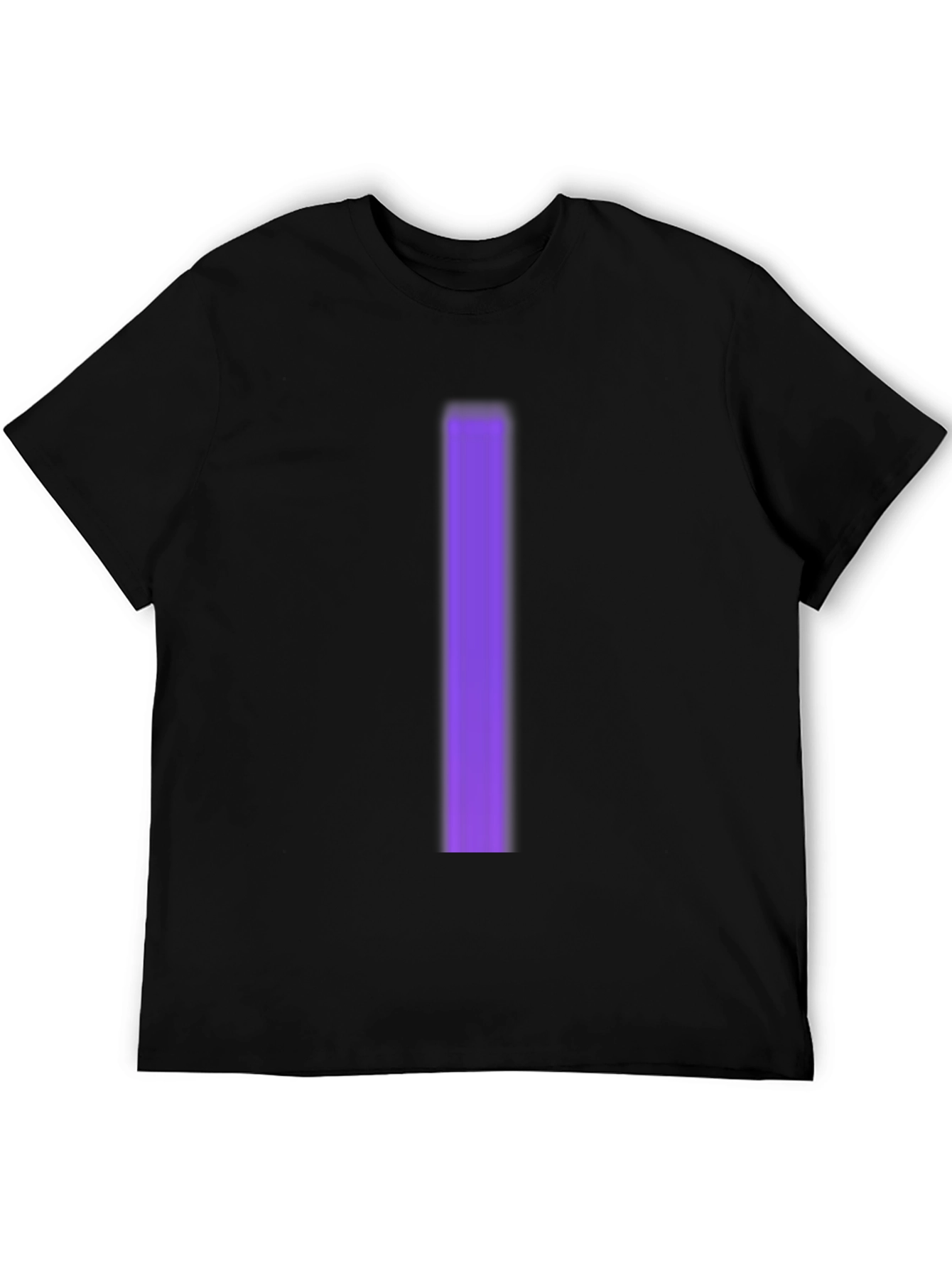 Mens Black T-Shirt with Purple Stripe