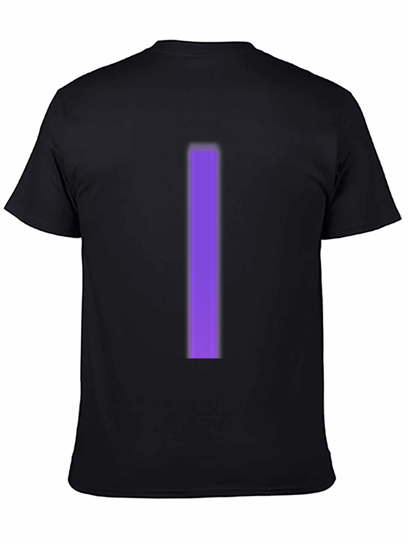 Mens Black T-Shirt with Purple Stripe