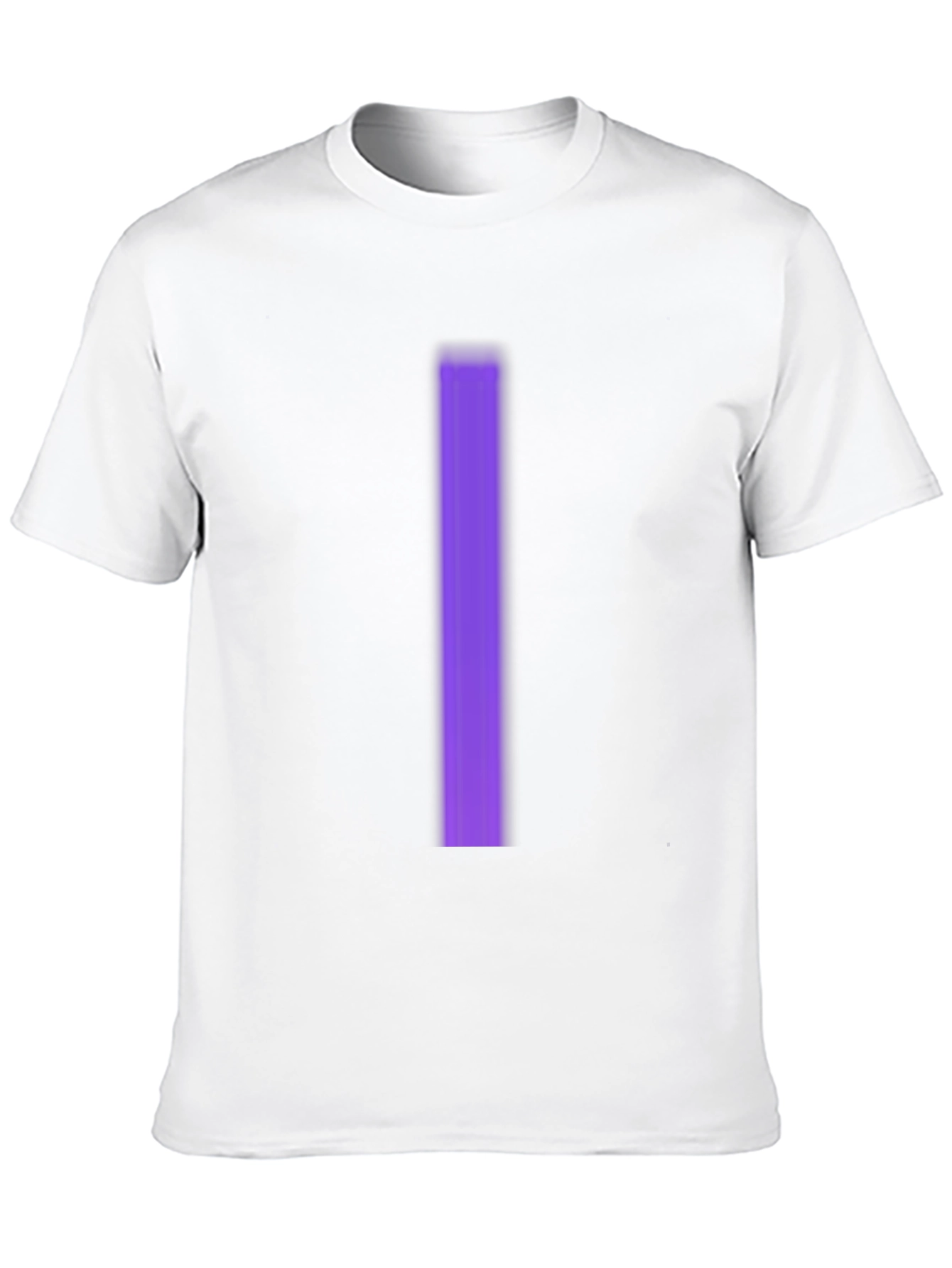Mens Black T-Shirt with Purple Stripe