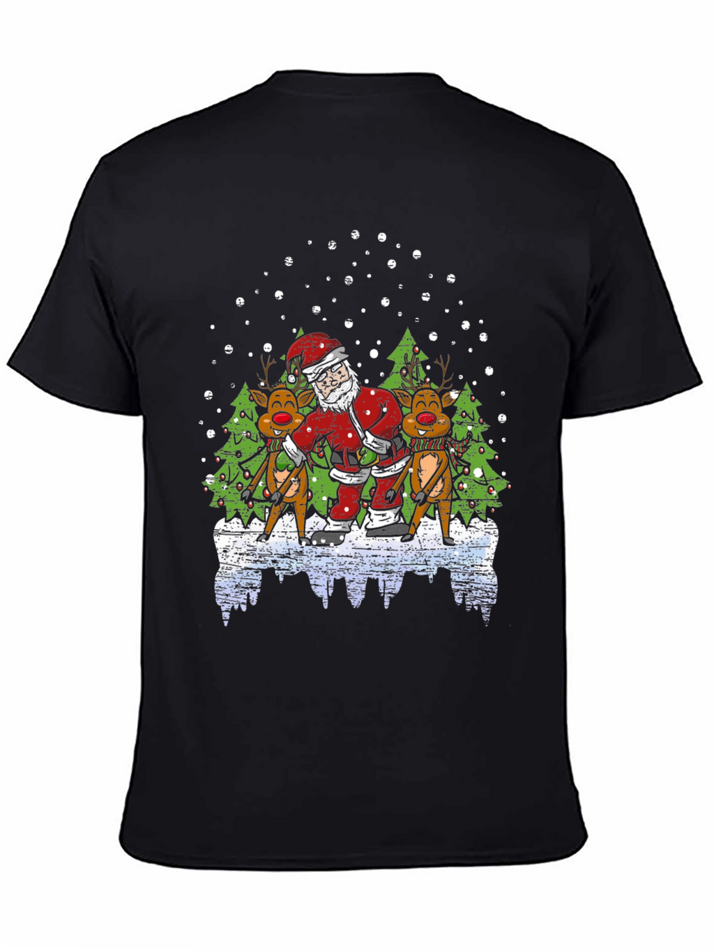Santa & Reindeer T-Shirt - Holiday Fun