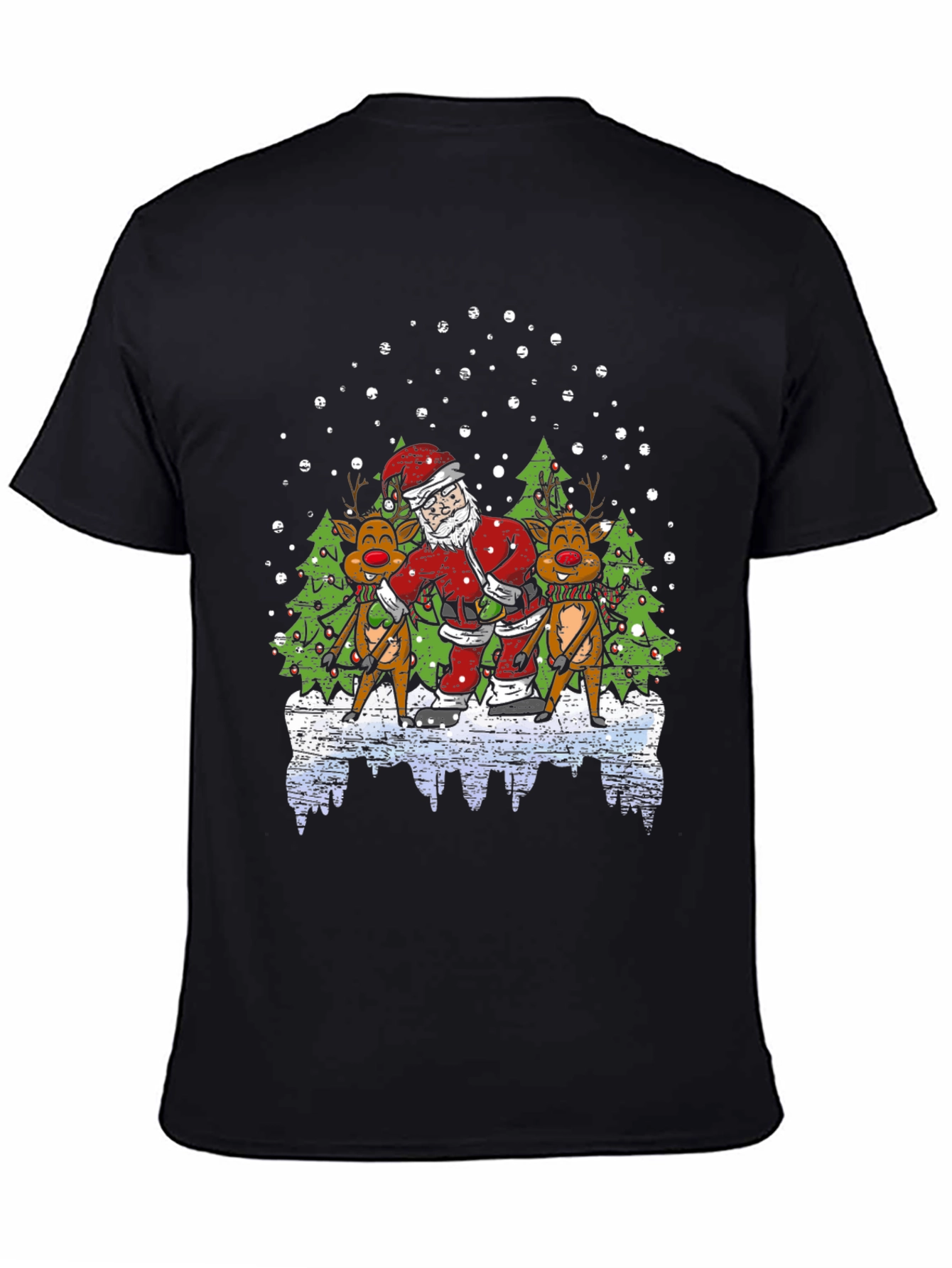 Santa & Reindeer T-Shirt - Holiday Fun