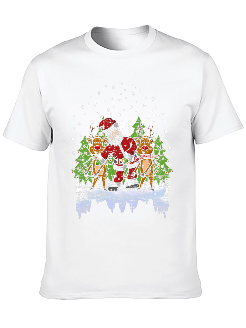 Santa & Reindeer T-Shirt - Holiday Fun