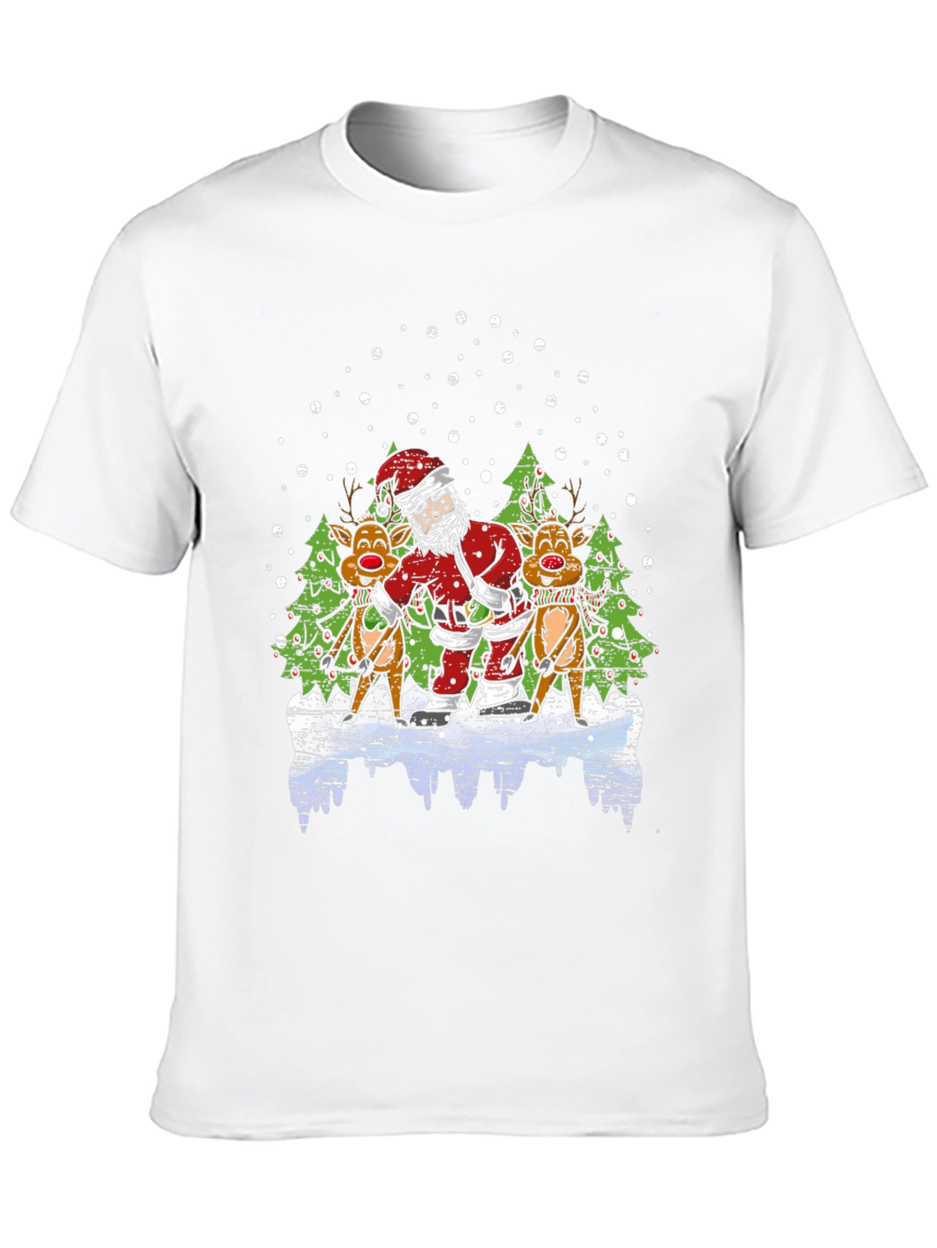 Santa & Reindeer T-Shirt - Holiday Fun