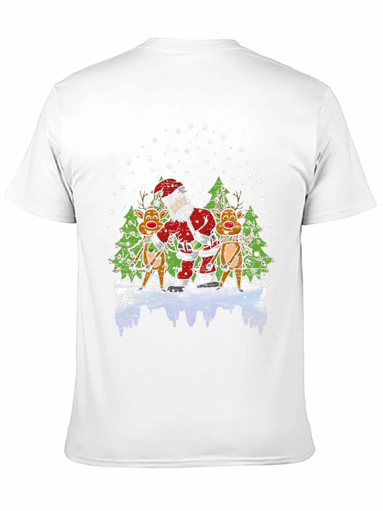 Santa & Reindeer T-Shirt - Holiday Fun
