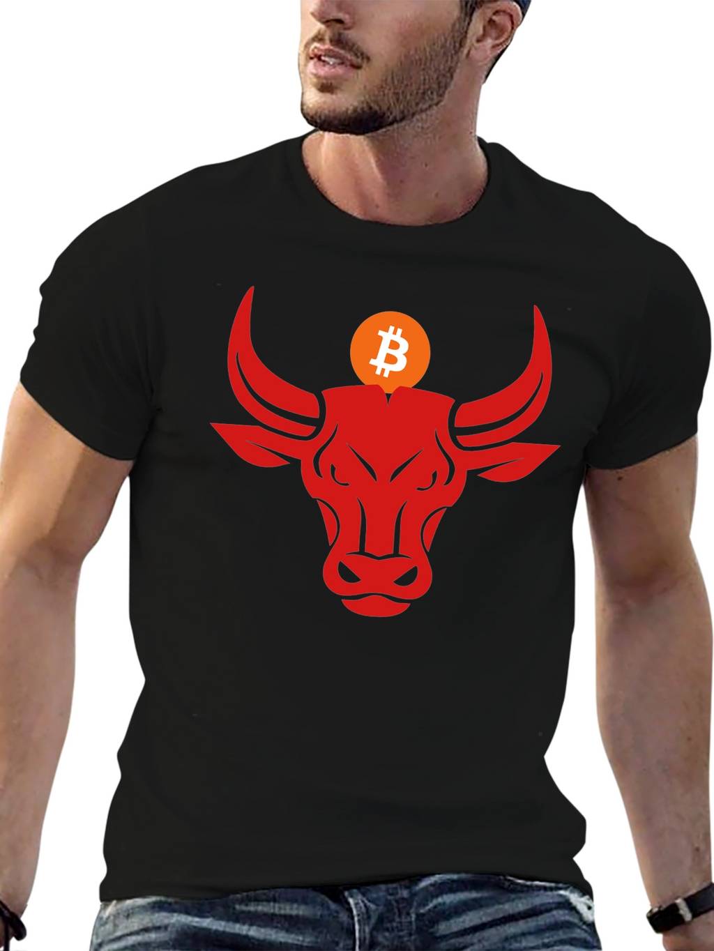 Bitcoin Bull Black T-Shirt - Crypto Trader Apparel
