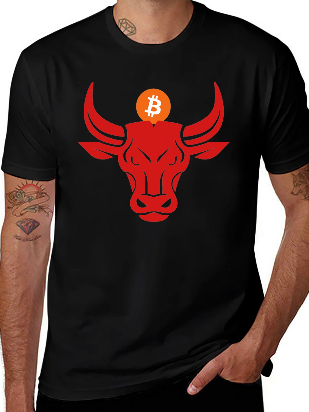 Bitcoin Bull Black T-Shirt - Crypto Trader Apparel