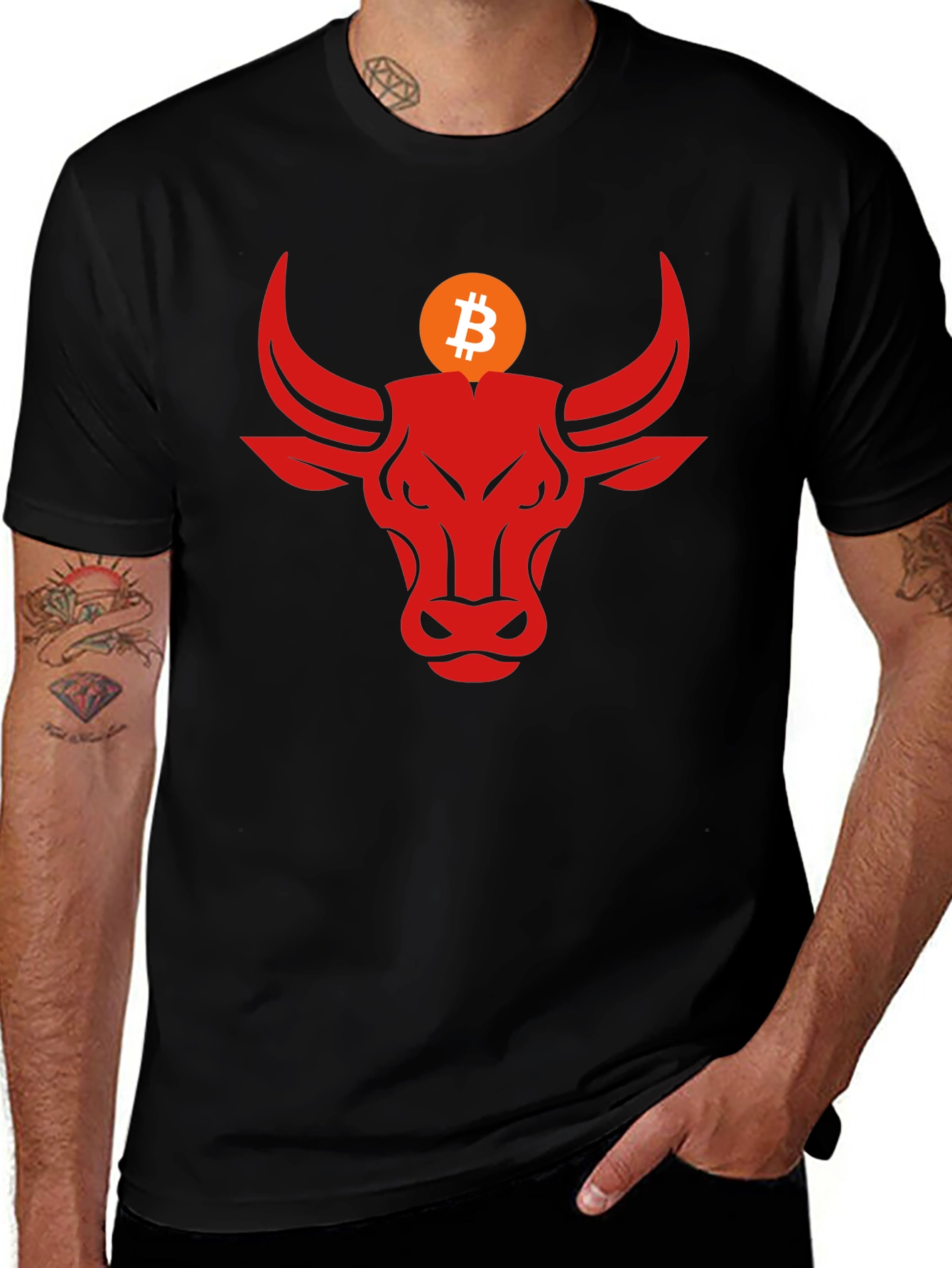 Bitcoin Bull Black T-Shirt - Crypto Trader Apparel