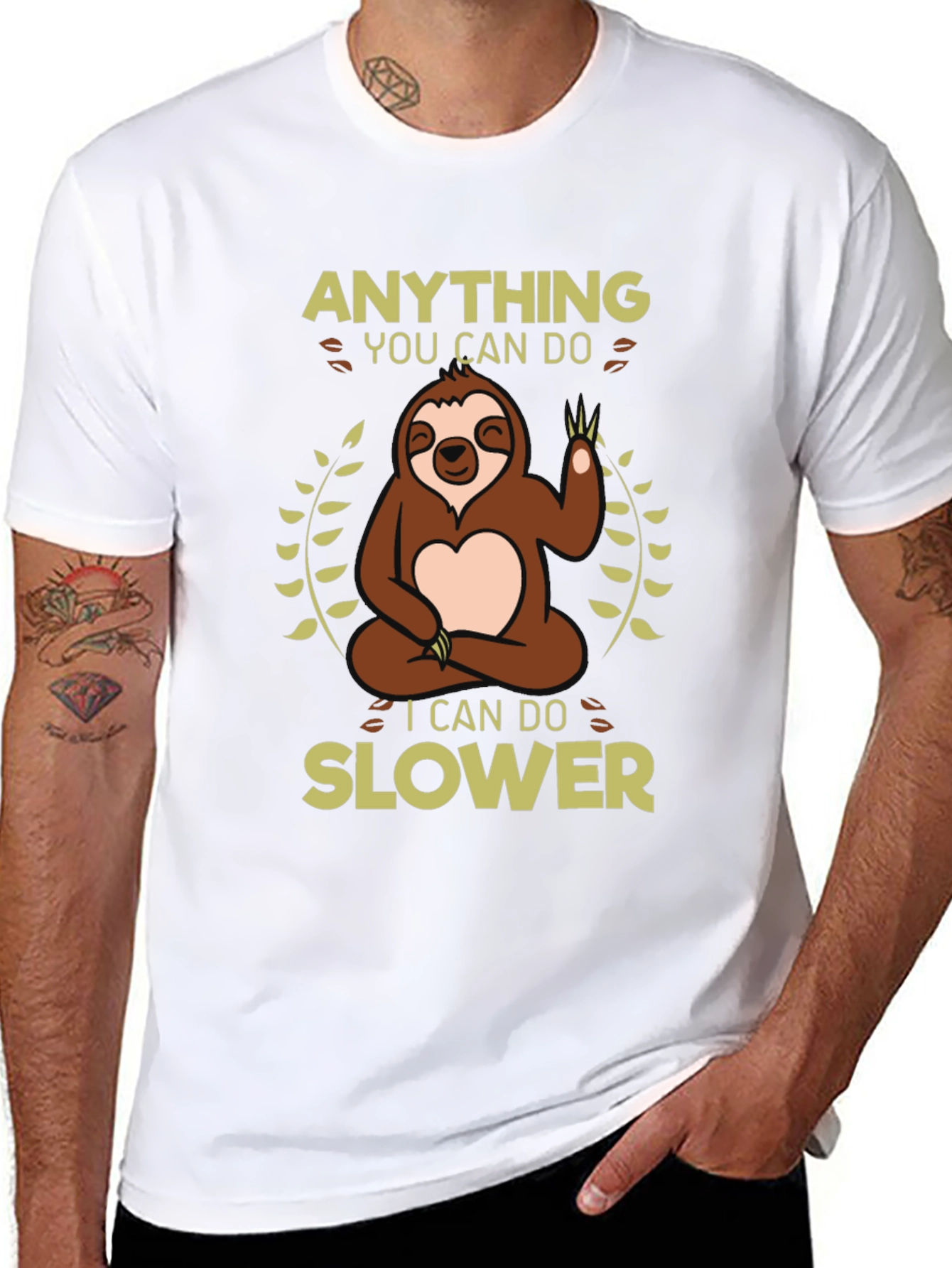 Funny Sloth T-Shirt - Anything You Can Do Slower