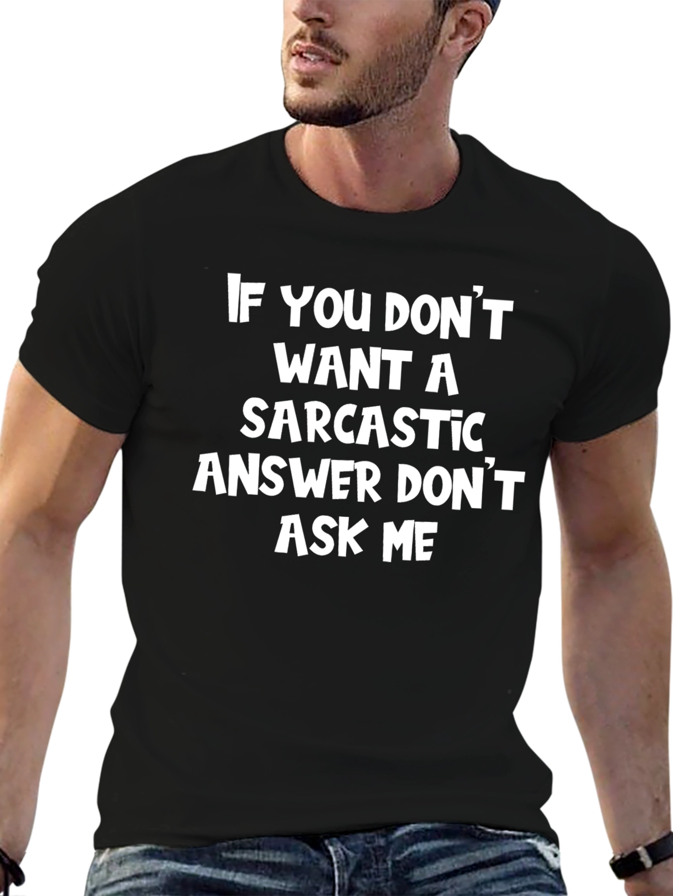 Sarcastic Answer Black T-Shirt